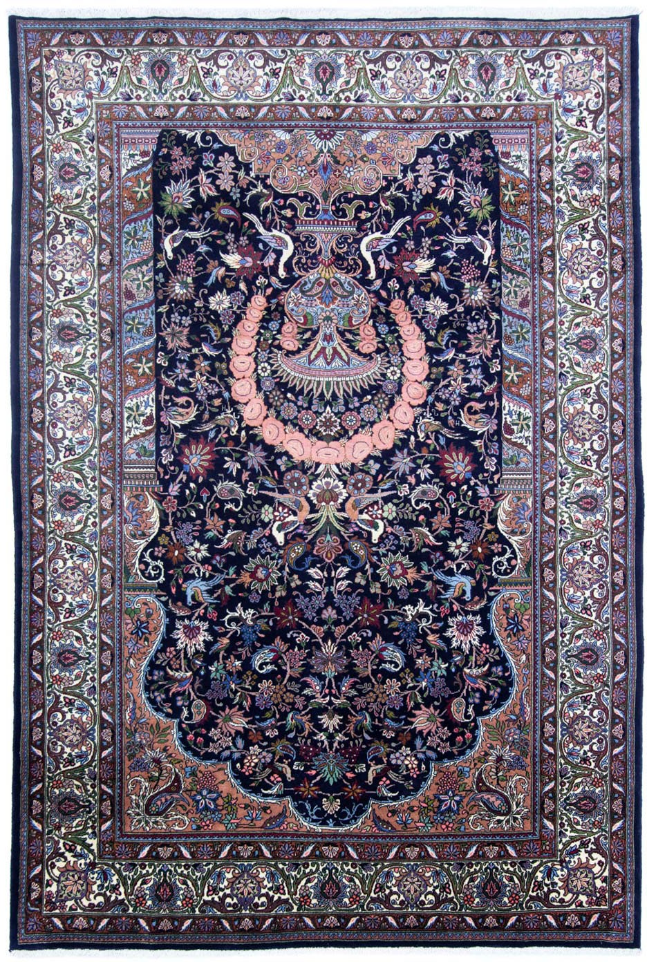 Image of morgenland Wollteppich »Bachtiar Felder Blu scuro 302 x 204 cm«, rechteckig, 1 mm Höhe, Unikat mit Zertifikat bei Ackermann Versand Schweiz