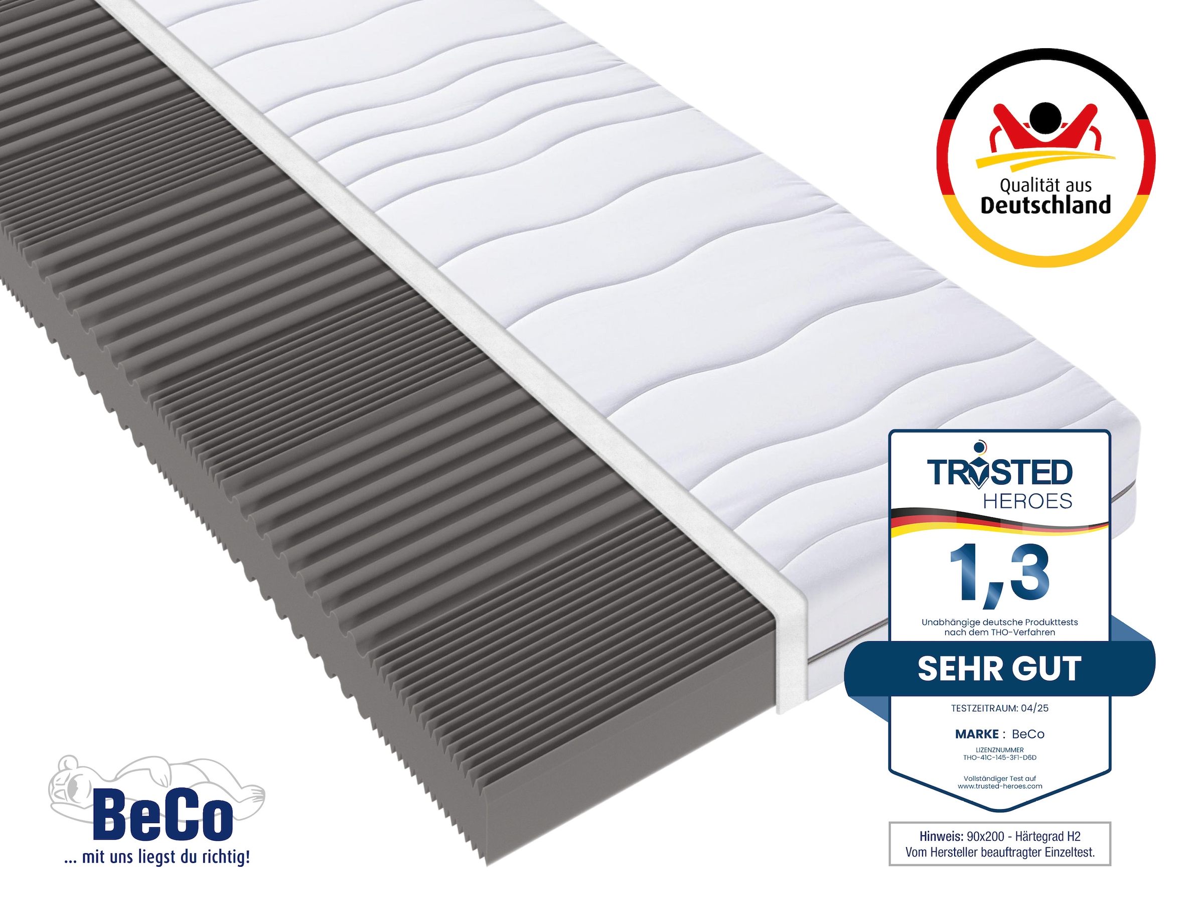 Image of Beco Komfortschaummatratze "Matratze Dream Flex, 7-Zonen-Komfortschaummatratze, diverse Grössen" 18 cm hoch Raumgewicht: 28 kg/m³ 1 Stk. tlg. Note 1,3 SEHR GUT*, feiner, hygienischer Mikrofaser-Bezug