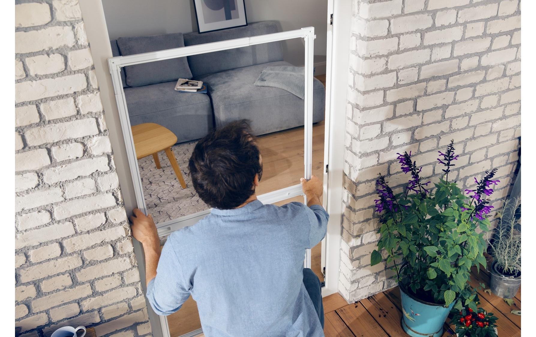 tesa Insektenschutz-Fensterrahmen »InsectFALTBARER ALU-RAHMEN anthrazit«