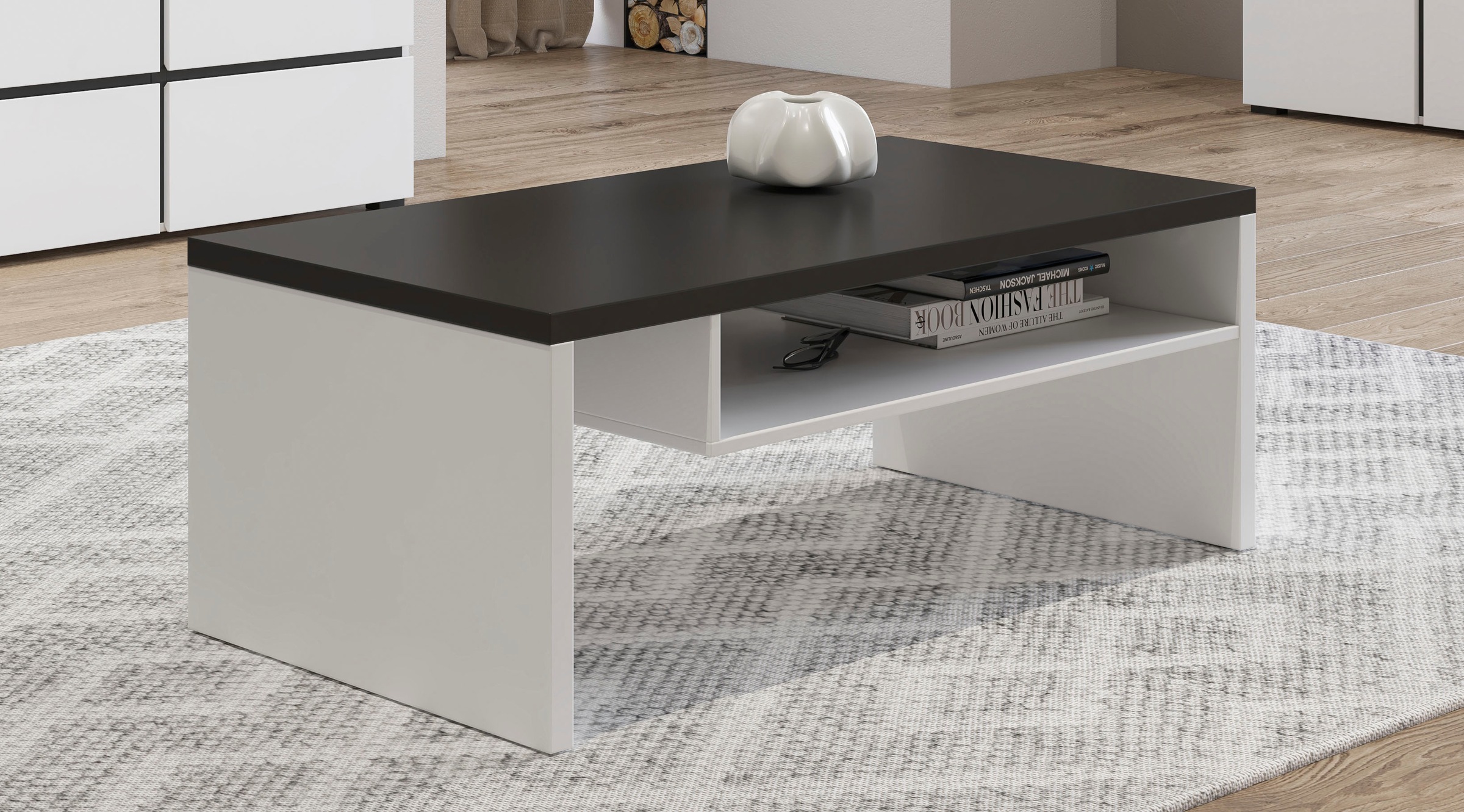 INOSIGN Couchtisch »Cross, Breite 120 cm, moderner Sofatisch für Wohnzimmer«, Tisch mit offenem Fachboden