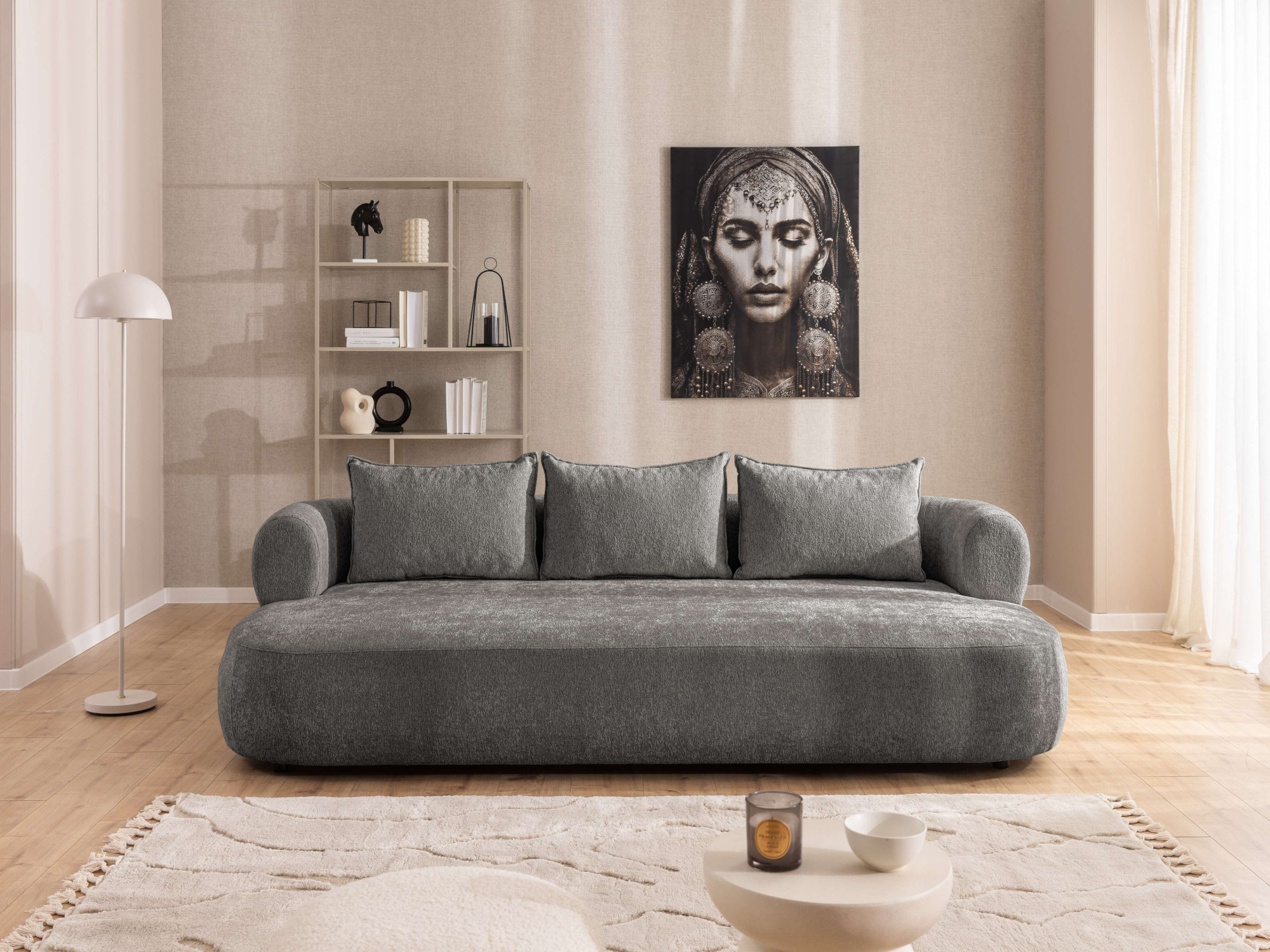 Home affaire Big-Sofa »LUSSAC 4-Sitzer Design-Sofa mit Zierkissen, Masse B/T/H: 242/123/78 cm« hoher Sitzkomfort und modernes Design, Sofa ohne Bettfunktion