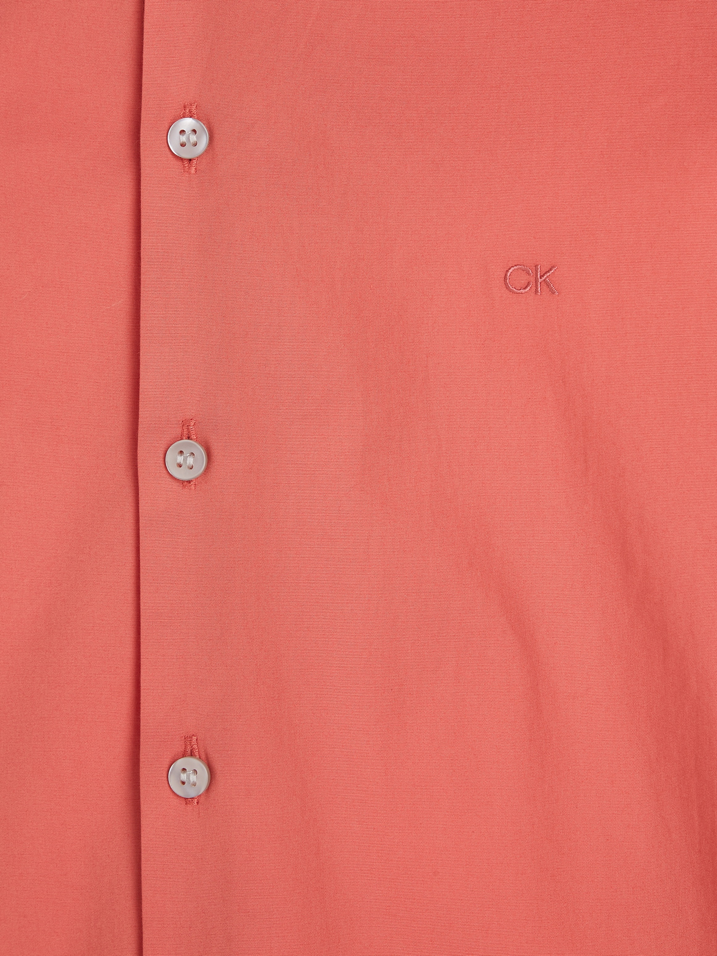 Calvin Klein Businesshemd »POPLIN STRETCH SLIM SHIRT«, mit Kentkragen, Logoprint auf Brusthöhe

