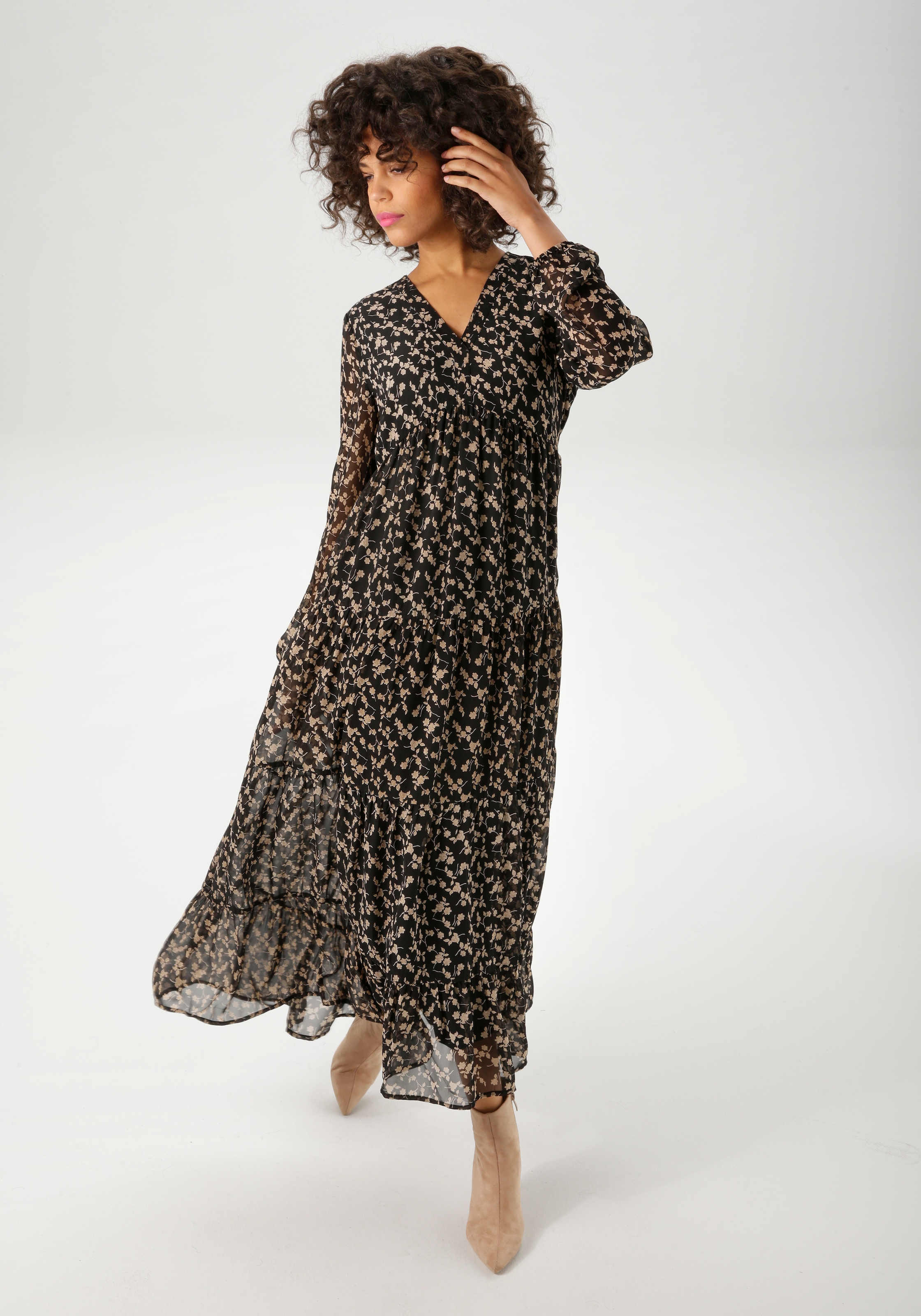 Image of Aniston CASUAL Maxikleid mit verspieltem Blumendruck