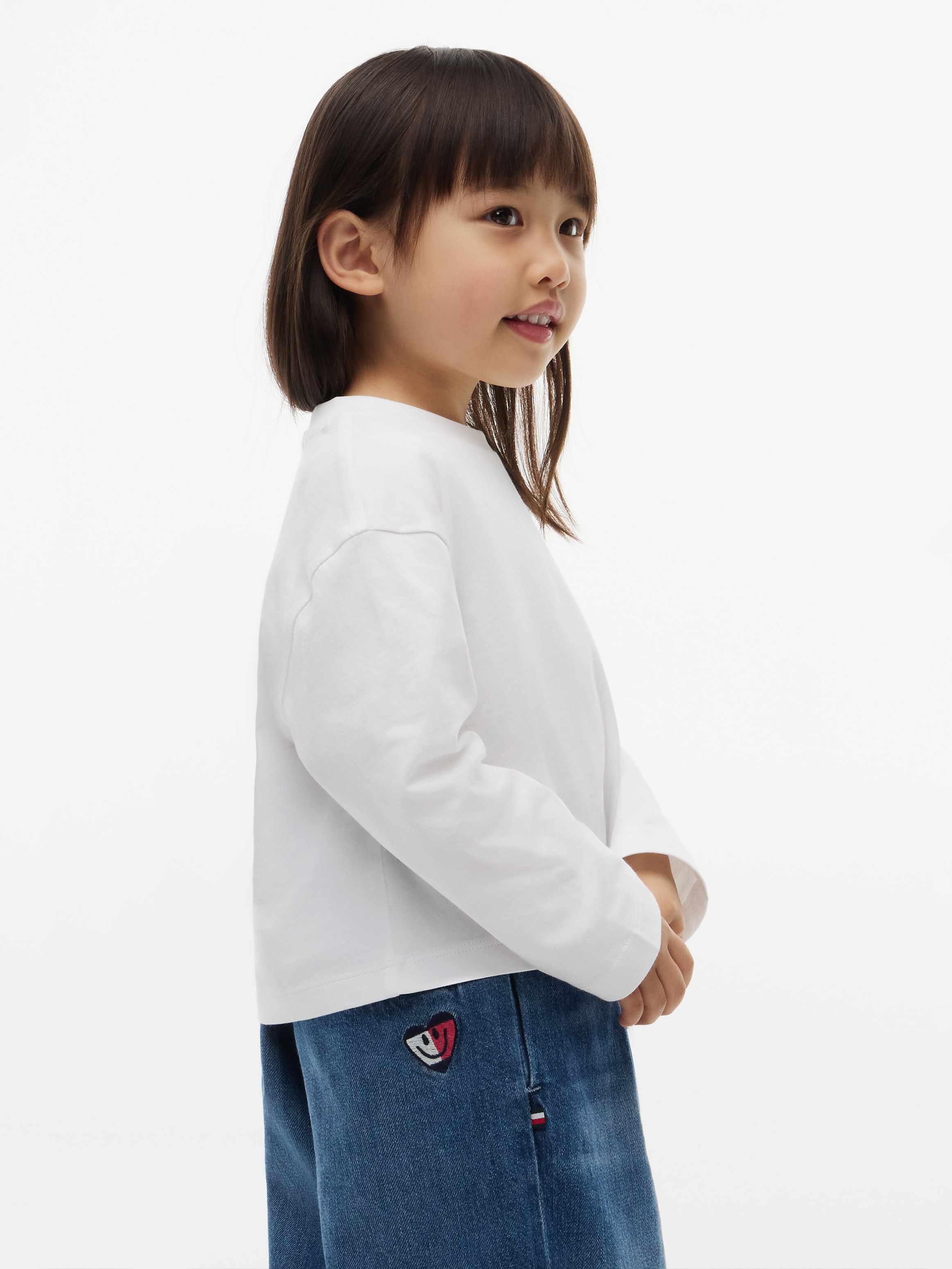Tommy Hilfiger Langarmshirt Rundhalsausschnitt, reine Baumwolle, für Baby & Kinder