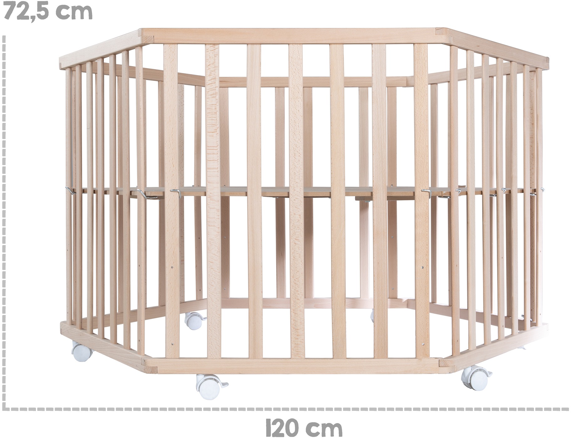 roba® Laufgitter »Style, buche, 6-eckig«, bis 15 kg, mit Schutzeinlage und Nestchen