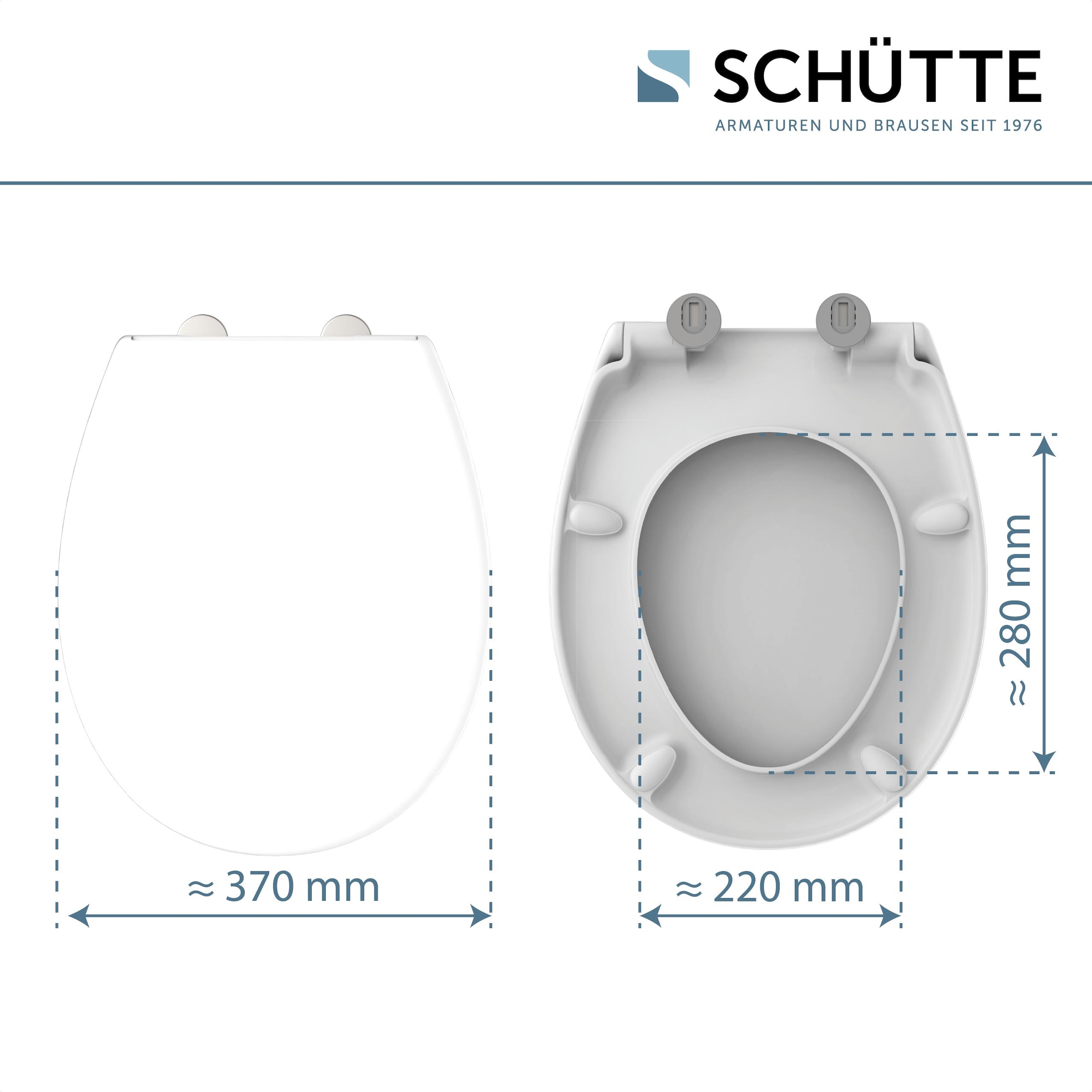 Schütte Siège de WC »Duroplast, WHITE PRO 1« Abattant WC, matériel de fixation, notice de montage,  avec mécanisme de descente automatique et fermeture rapide