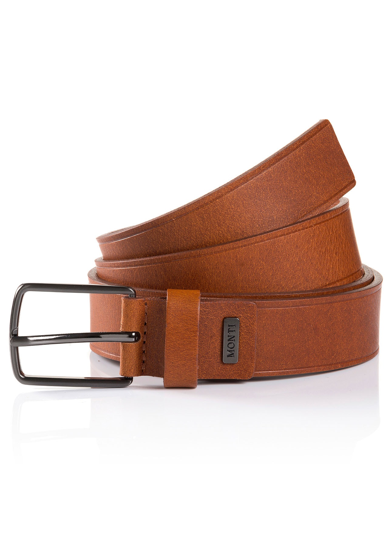 MONTI Ceinture en cuir »GENF« mit satinierter geschwärzter Schnalle