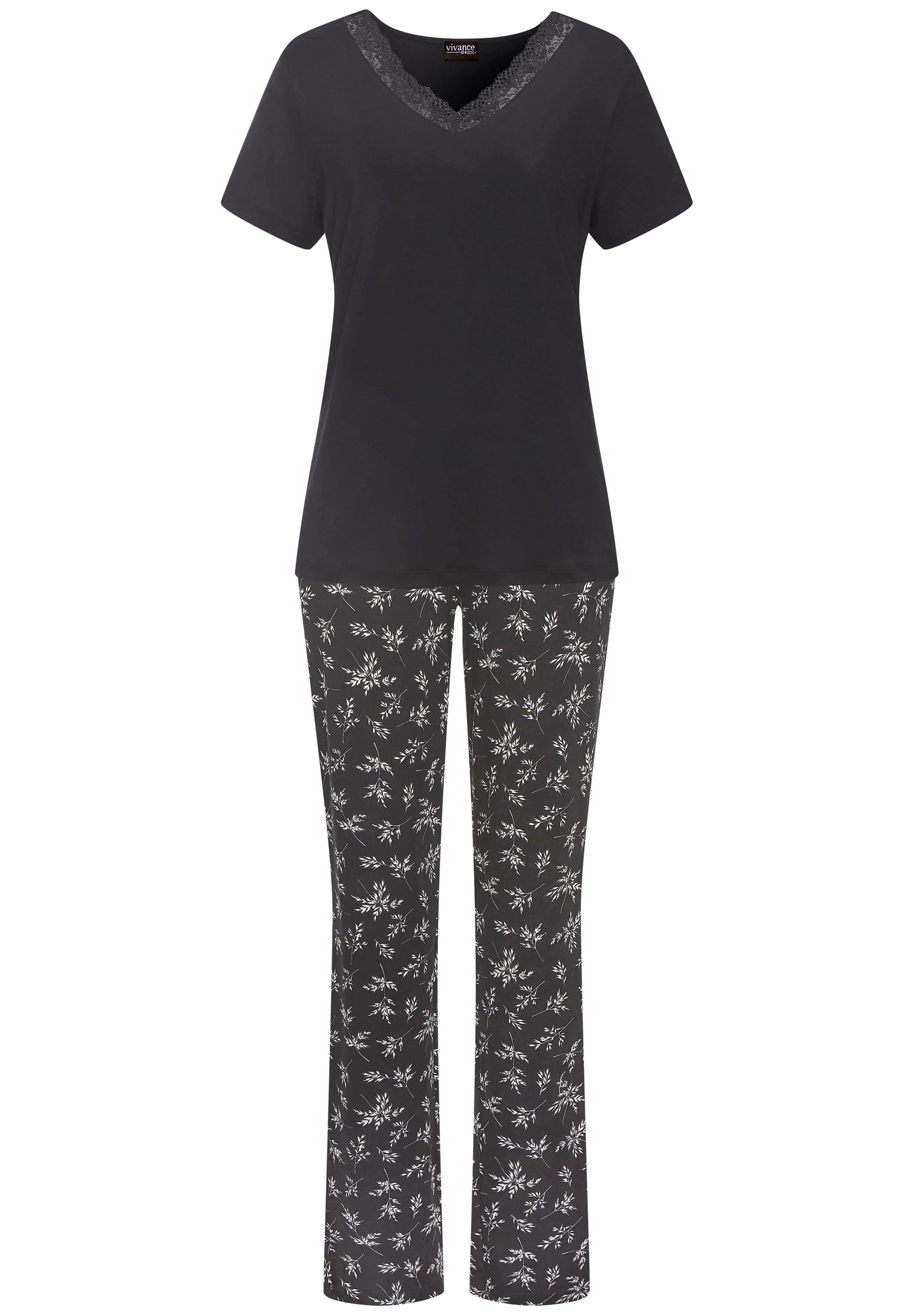 Vivance Dreams Pyjama, (Set, 2 tlg.), mit süssem Blumen-Print