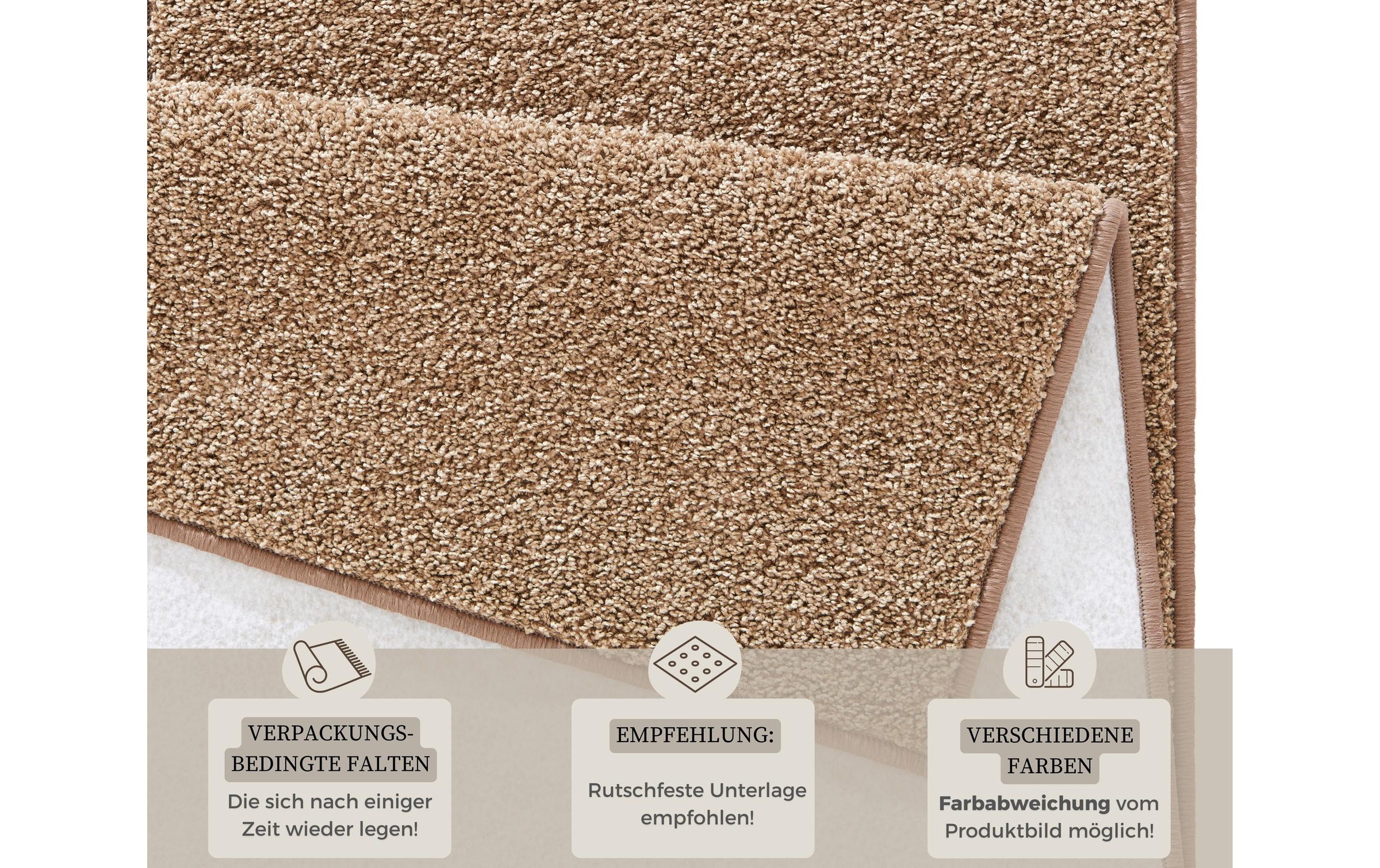 HANSE Home Teppich »Pure 100  Kurzflor« rechteckig 13 mm Höhe Kurzflor, uni, umkettelt, Läufer, Wohnzimmer, Kinderzimmer, Flur