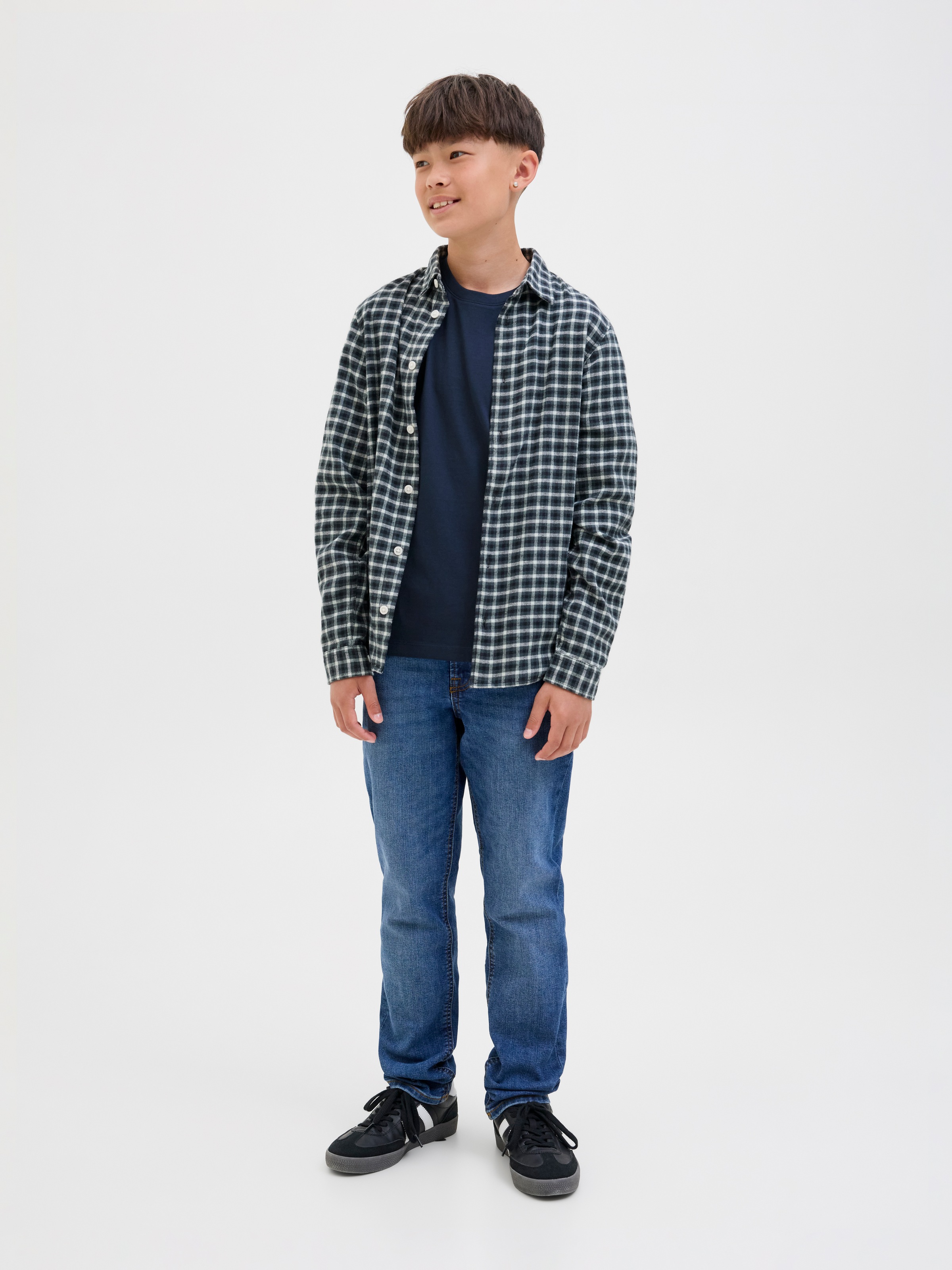 Jack & Jones Junior Rundhalsshirt »JJEORGANIC figurbetont, atmungsaktiv, kombinierbar« unifarben, casual, slim fit, Jersey, Rundhals
