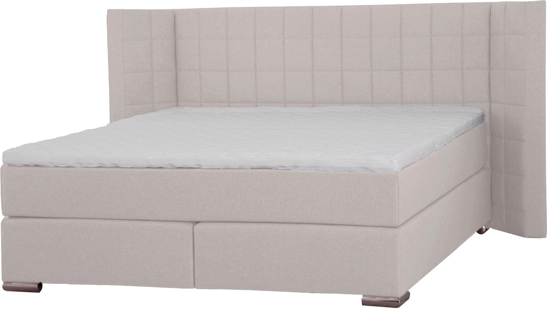 Home affaire Boxspringbett »Piazza« mit Steppung und Kopfteil mit seitlichen Flügeln