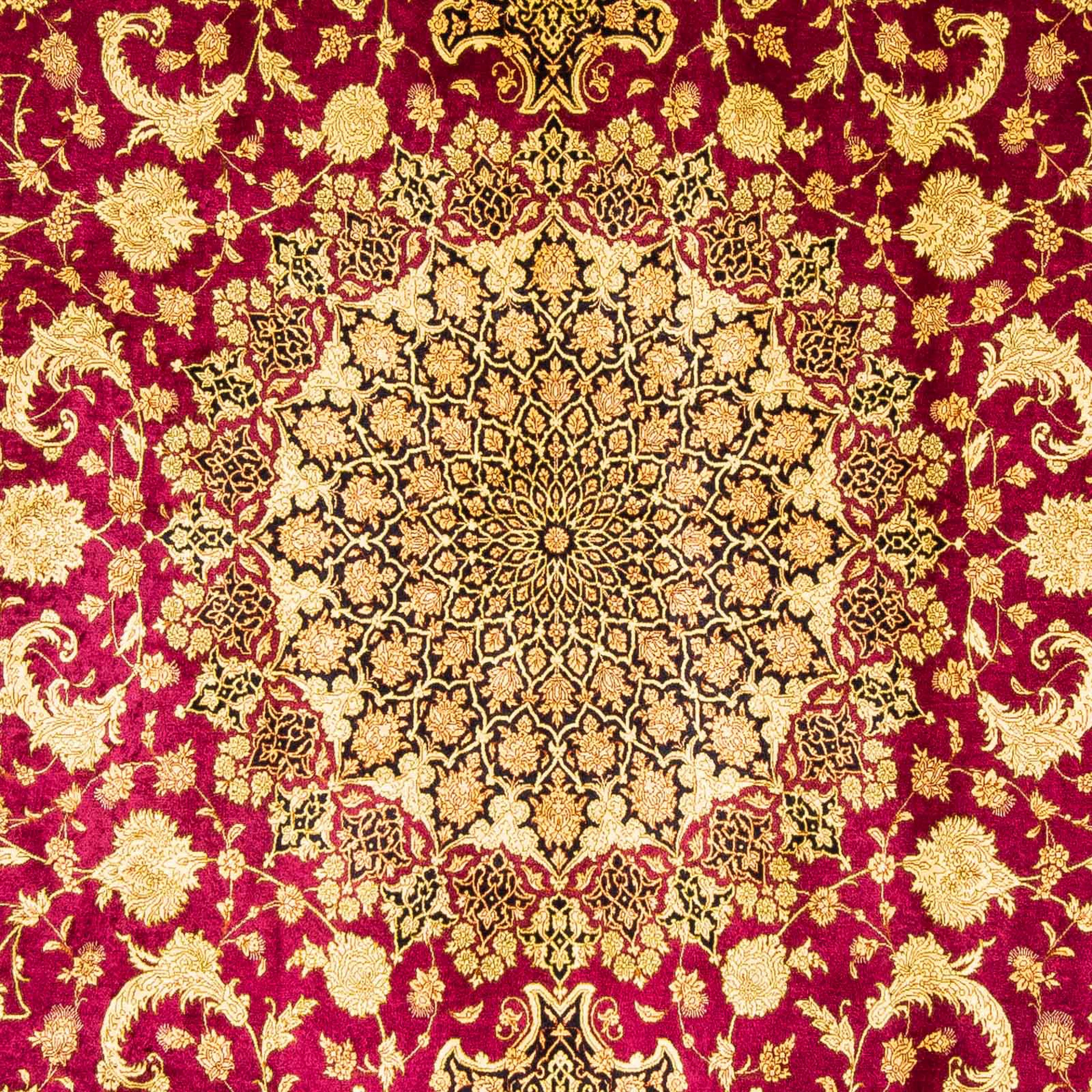 morgenland Orientteppich »Perser - Ghom - 300 x 200 cm - rot«, rechteckig, Wohnzimmer, Handgeknüpft, Einzelstück mit Zertifikat
