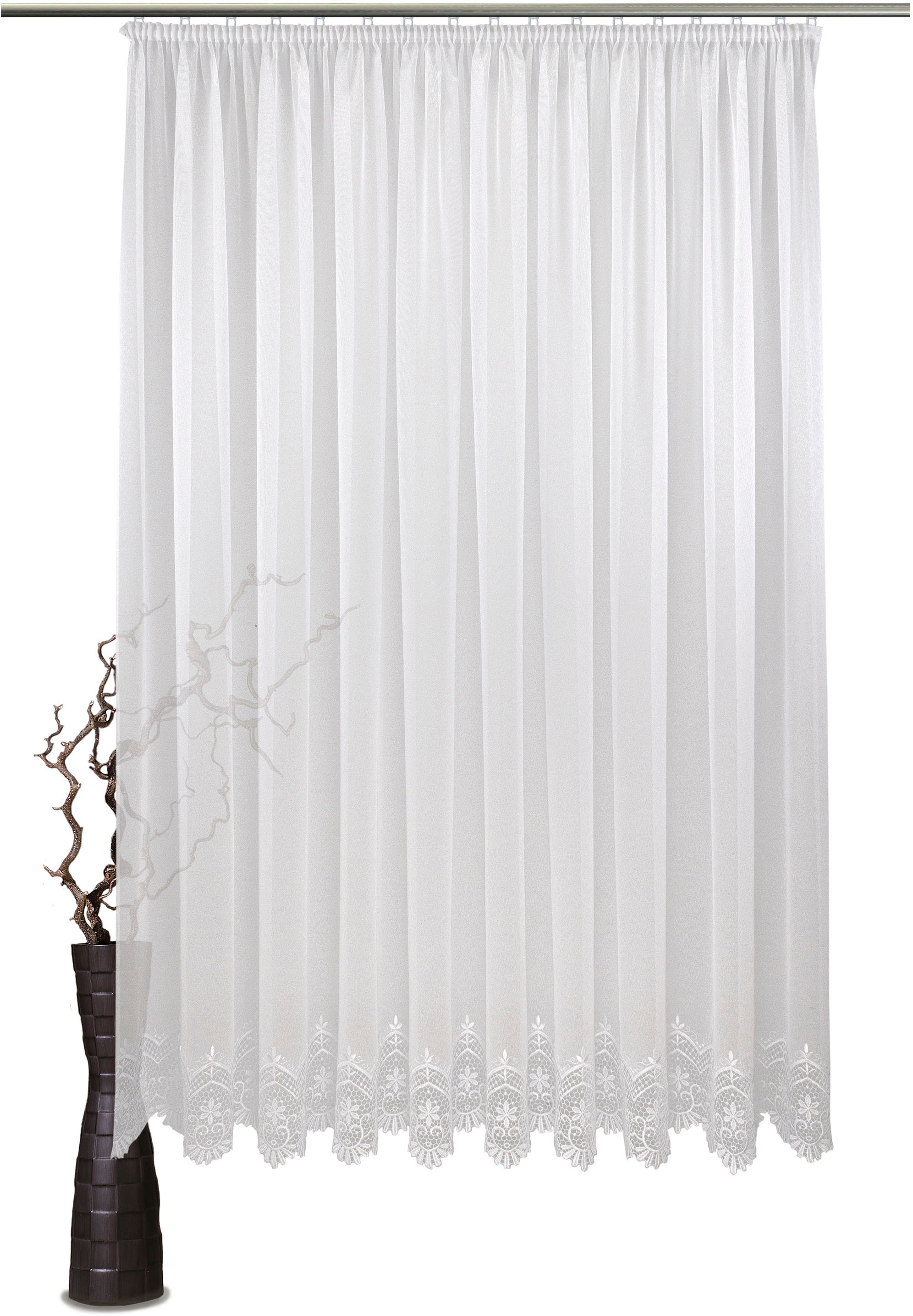 Image of VHG Gardine nach Mass »Annina«, (1 St.), Stickerei, 1 Kante,Blüten bei Ackermann Versand Schweiz