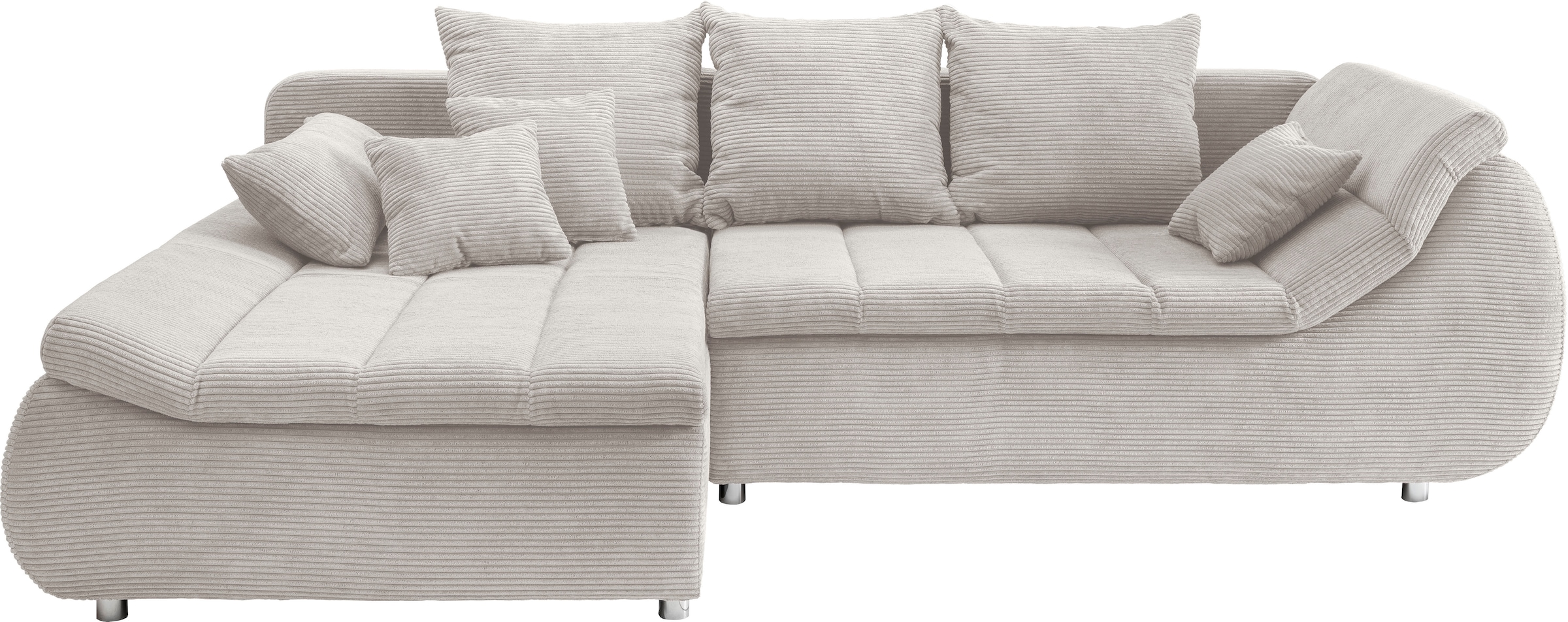 INOSIGN Ecksofa »Imola elegant und bequem, aktuelle Steppung im Sitz, L-Form«, wahlweise mit Bettfunktion