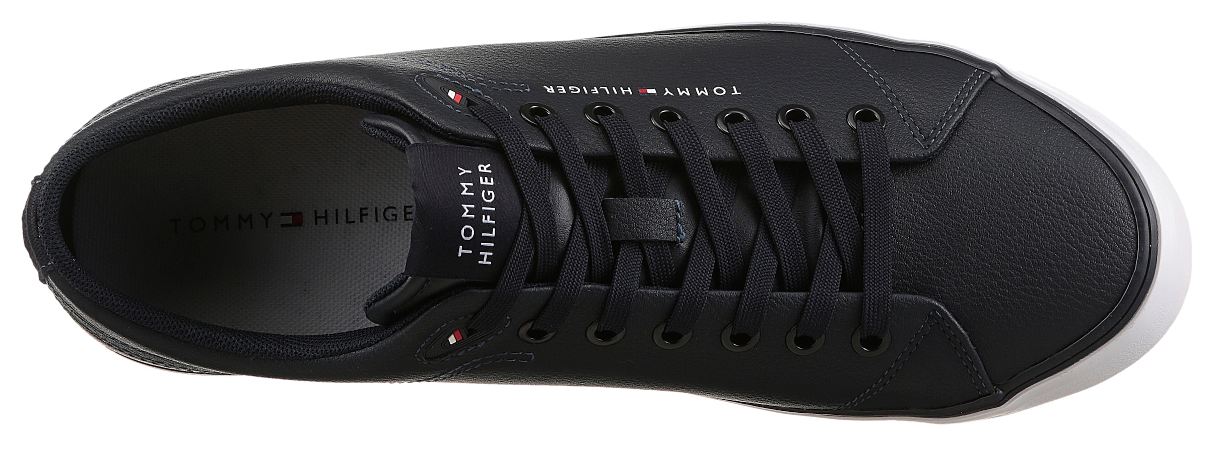 Tommy Hilfiger Sneakers »TH HI VULC CORE LOW LTH II ESS«  , Freizeitschuh, Halbschuh, Schnürer in schmaler Form