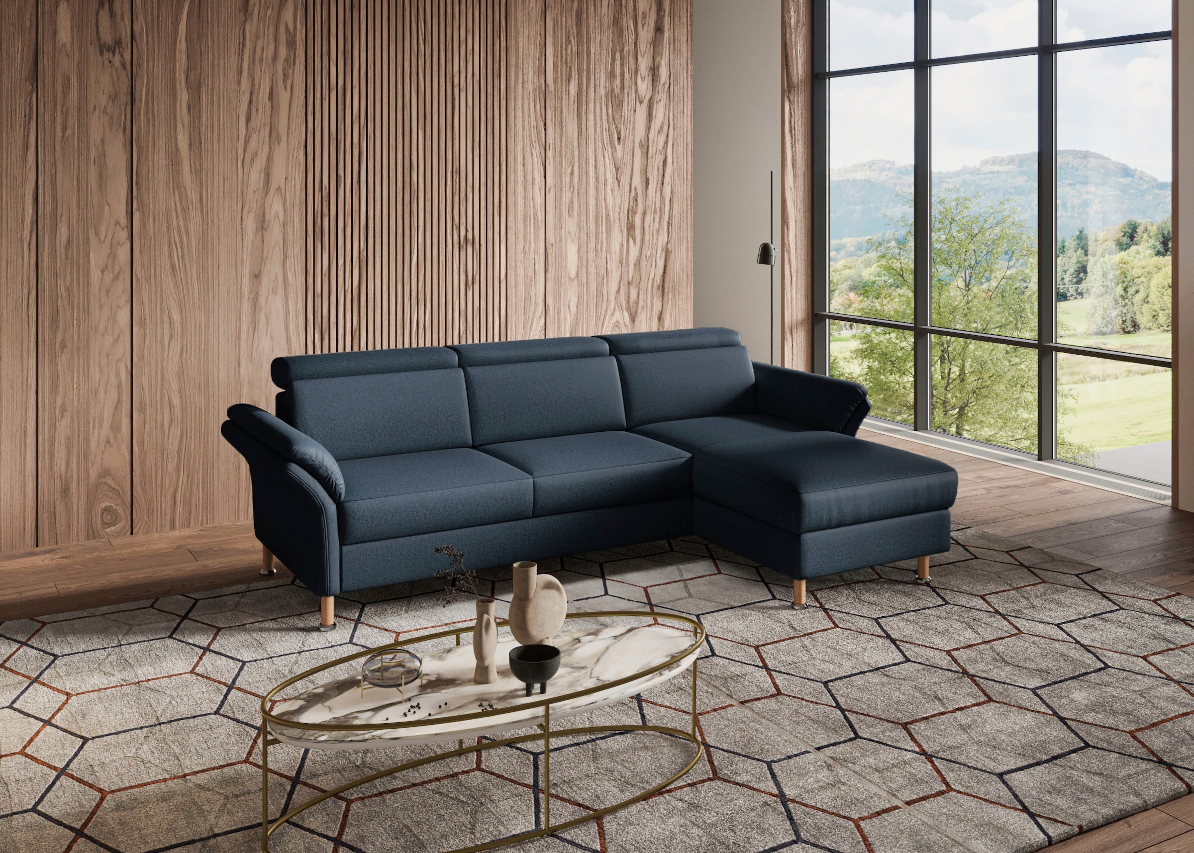 Home affaire Ecksofa »Calypso L-Form«, mit motorischen Funktionen im Sofa und Recamiere