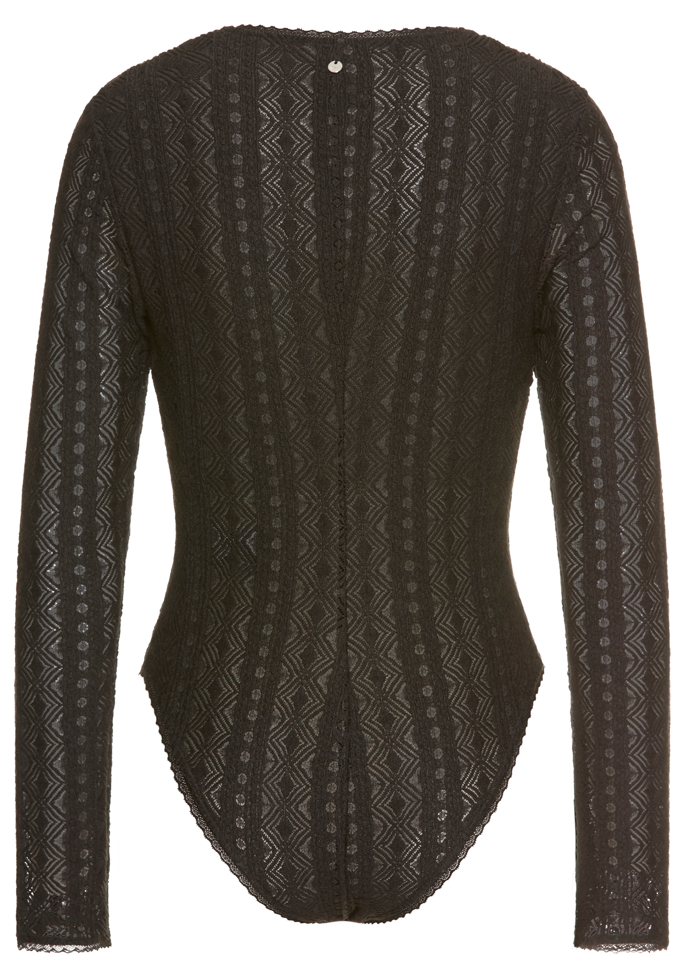 BOSS ORANGE Langarmbody »Ikylia Premium Damenmode«, mit V-Ausschnitt und Spitzenbesatz