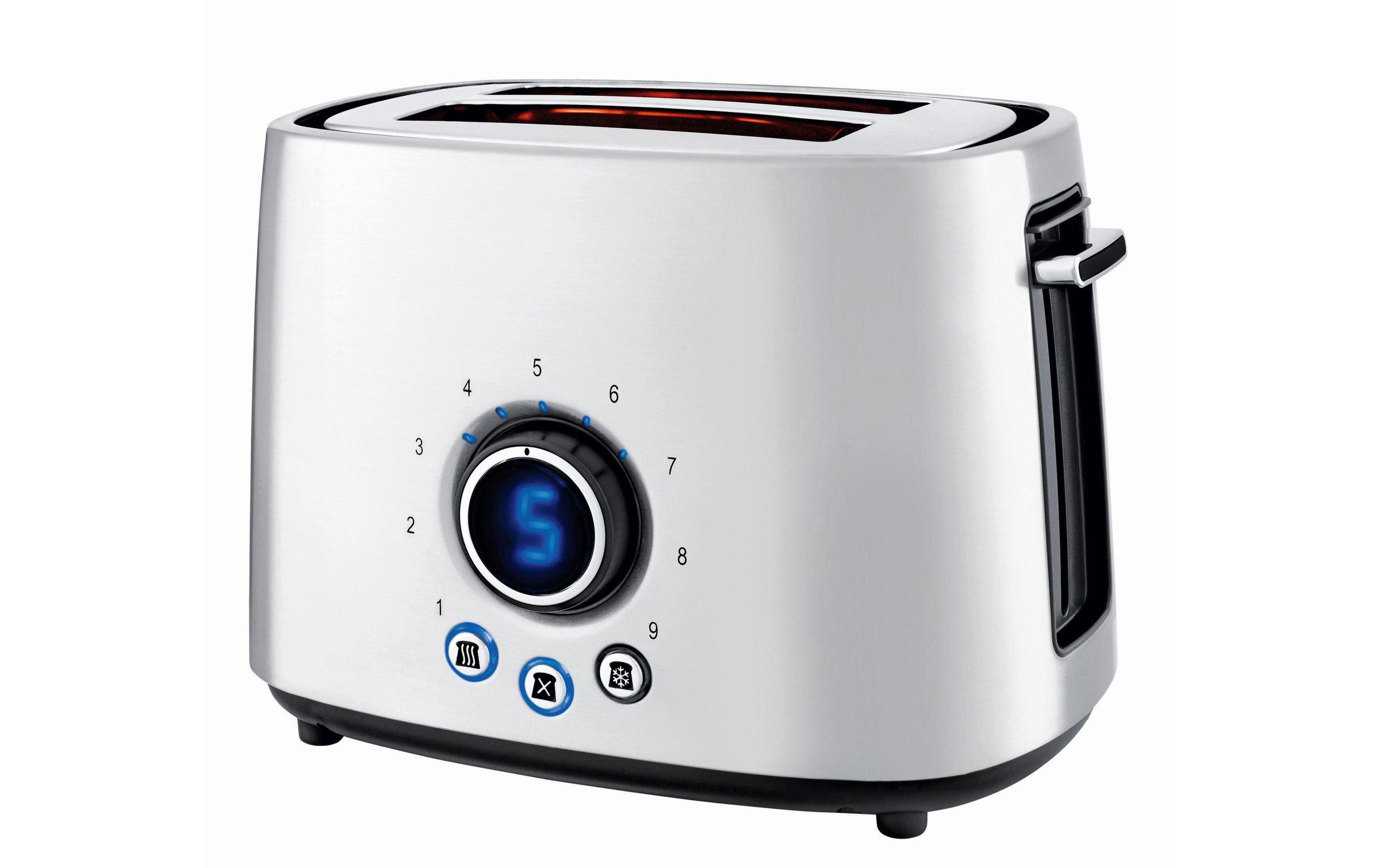 KOENIG Toaster »Koenig Steel Line«, 2 kurze Schlitze, für 2 Scheiben, 1000 W, Digital-Display