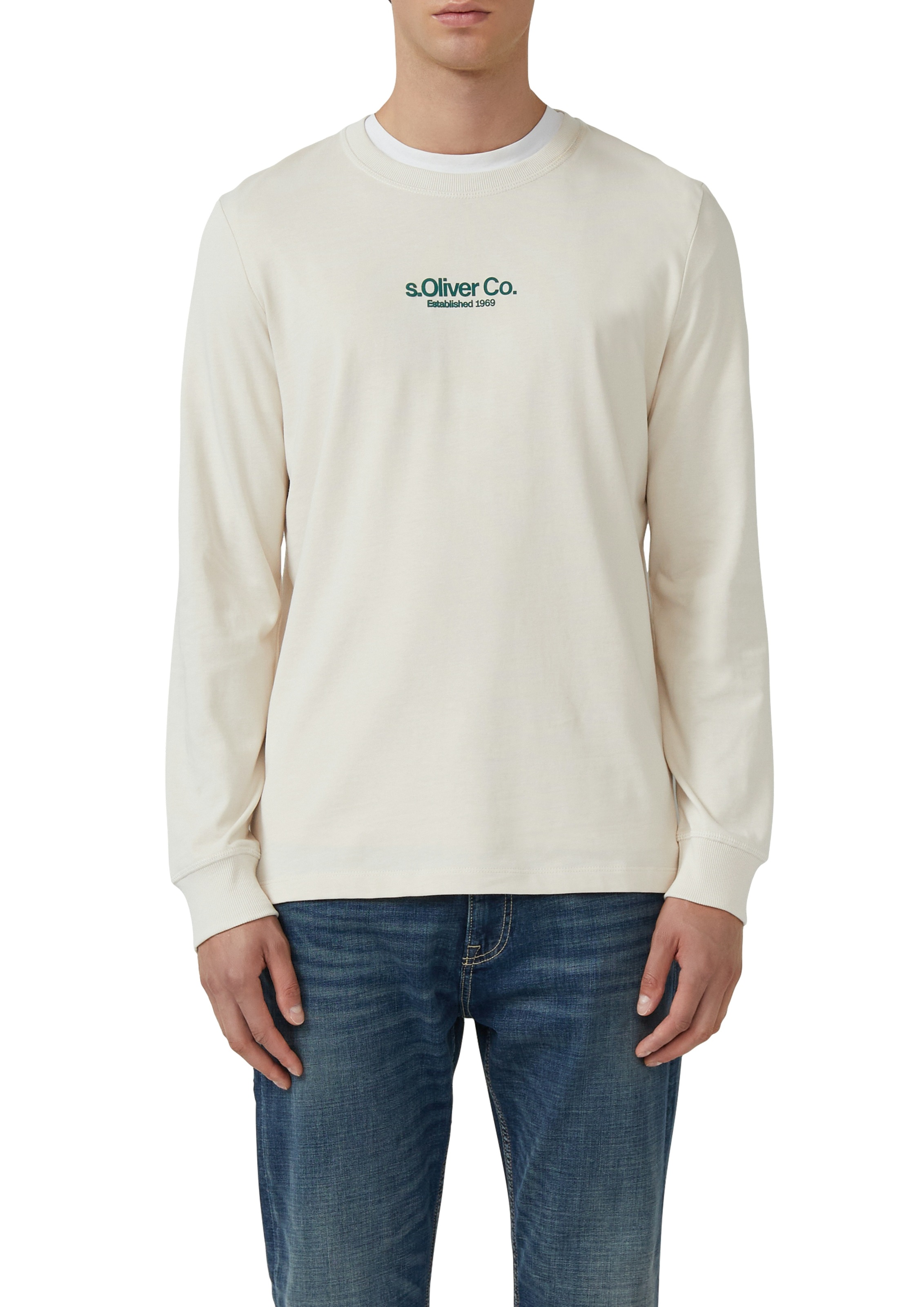 Image of s.Oliver Langarmshirt mit Logo Schriftzug