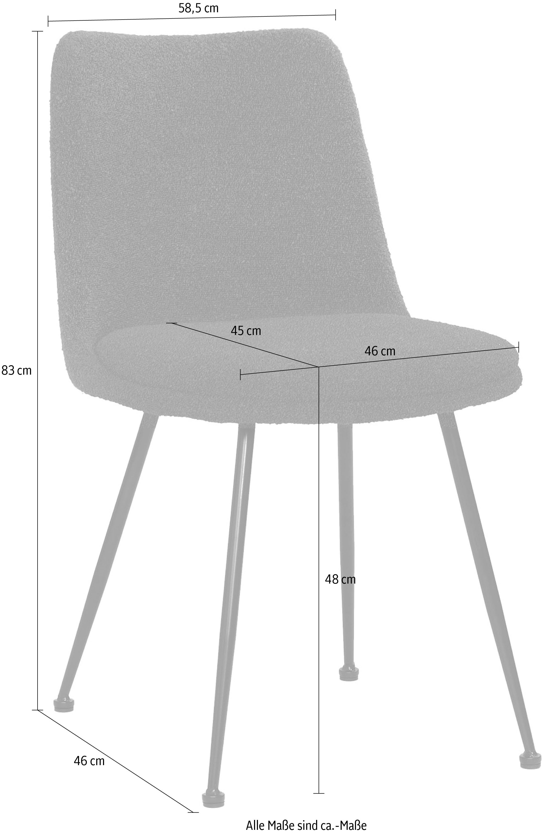 SIT 4-Fussstuhl »Krakau 2er-Set Bouclé Esszimmerstühle mit Metallgestell« (Set) 2 Stk.Öko-Tex Bouclé-Bezug & vielseitig einsetzbares Design