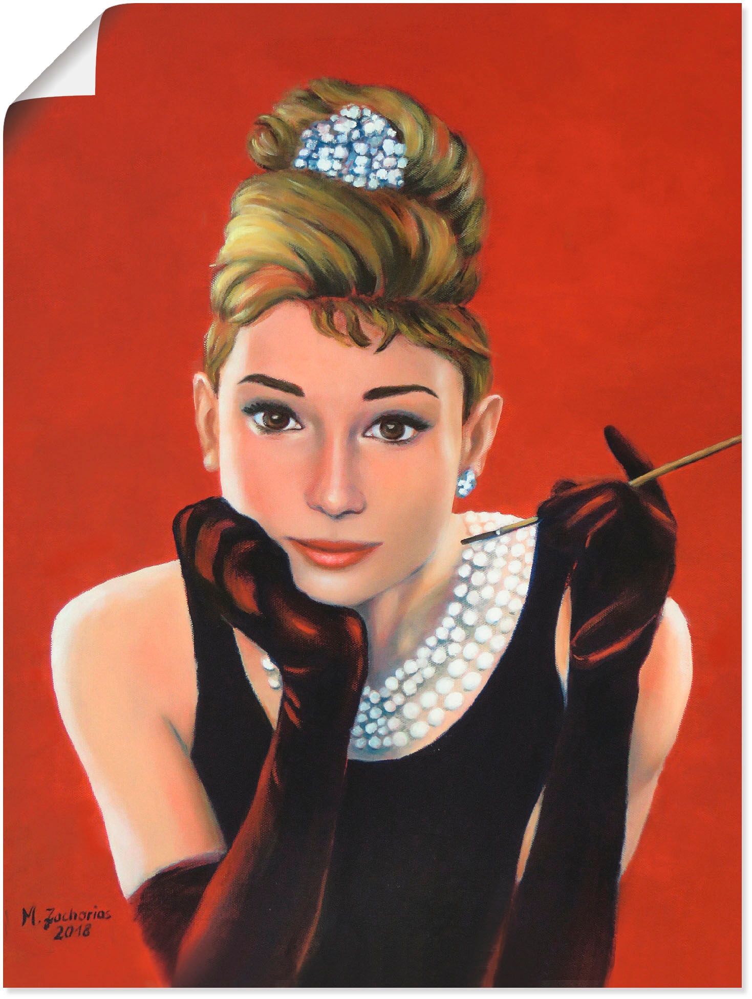 Image of Artland Poster "Audrey Hepburn Porträt" Stars 1 Stk. tlg. ohne Rahmen