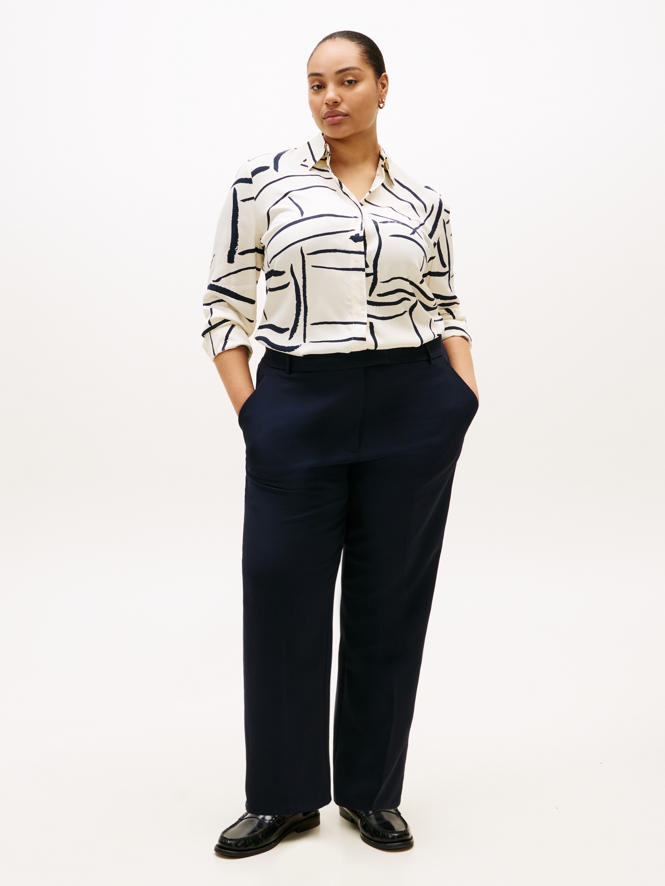 Tommy Hilfiger Curve Blouse chemise »CRV VIS TWILL BUTTON UP SHIRT« in grossen Grössen