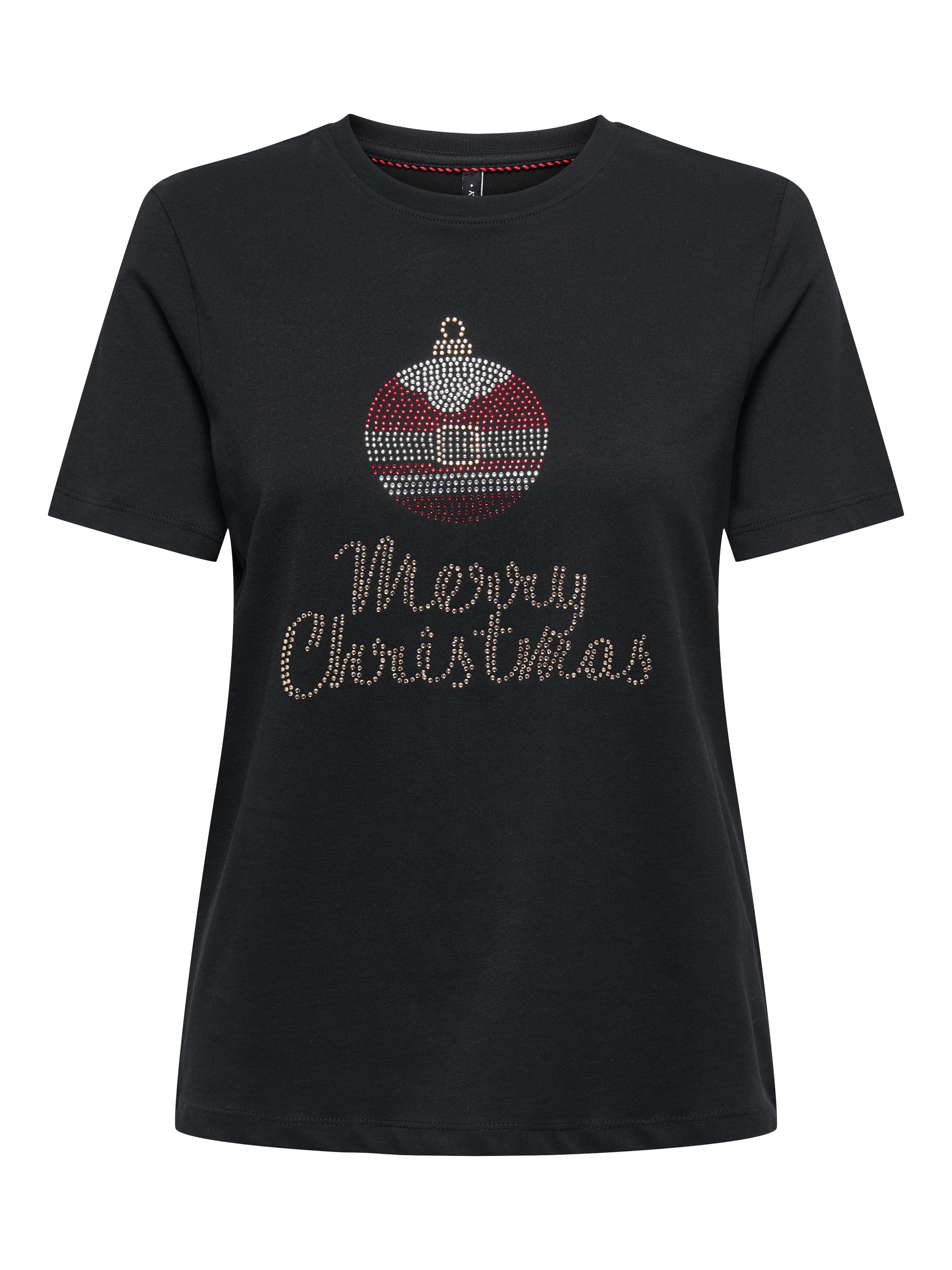 Image of ONLY Kurzarmshirt "ONLKITA XMAS S/S RHINESTONE BOX CS JRS"