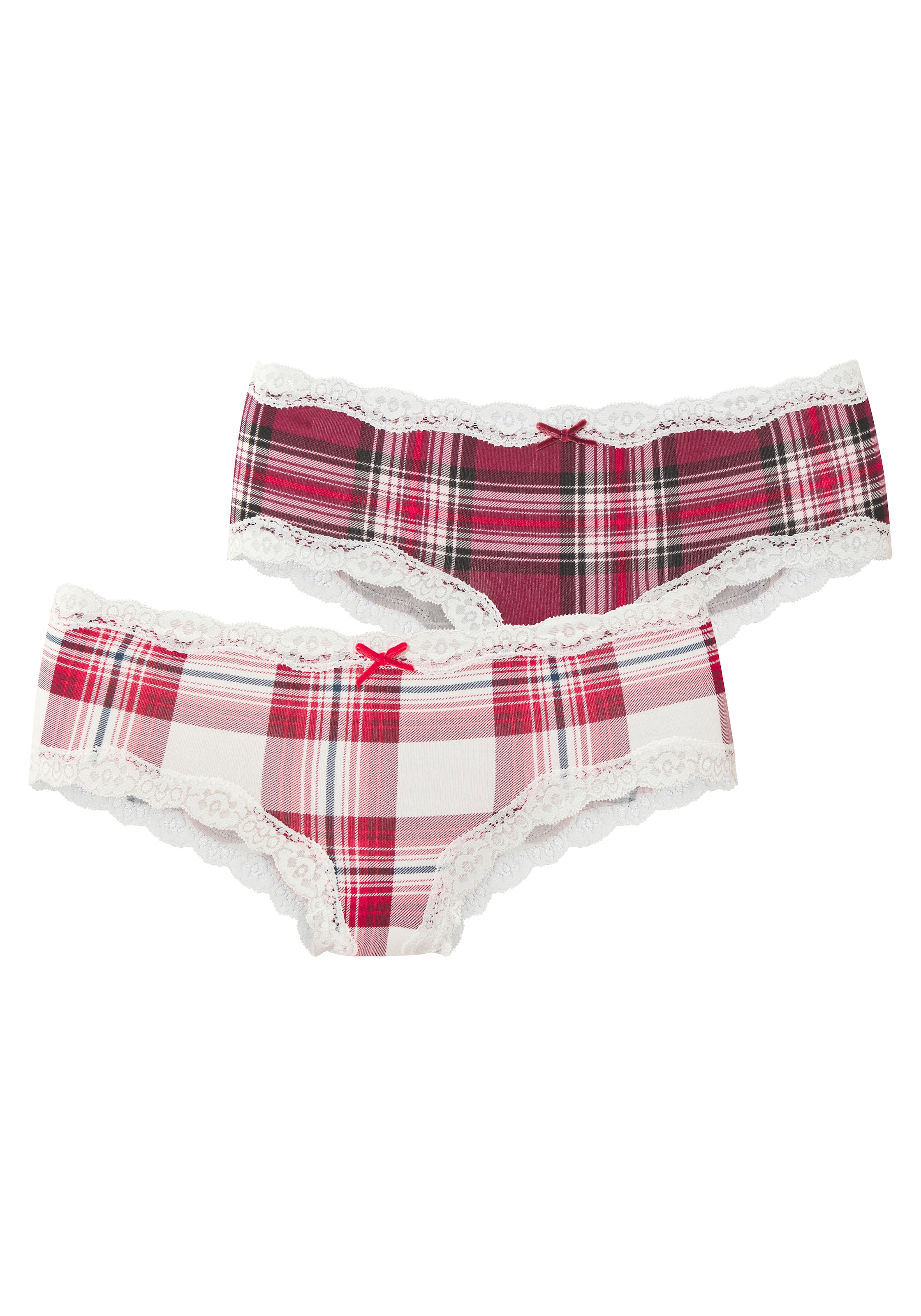 Image of LASCANA Hipster 2er-Pack, mit feiner Spitze und weihnachtlichen Prints