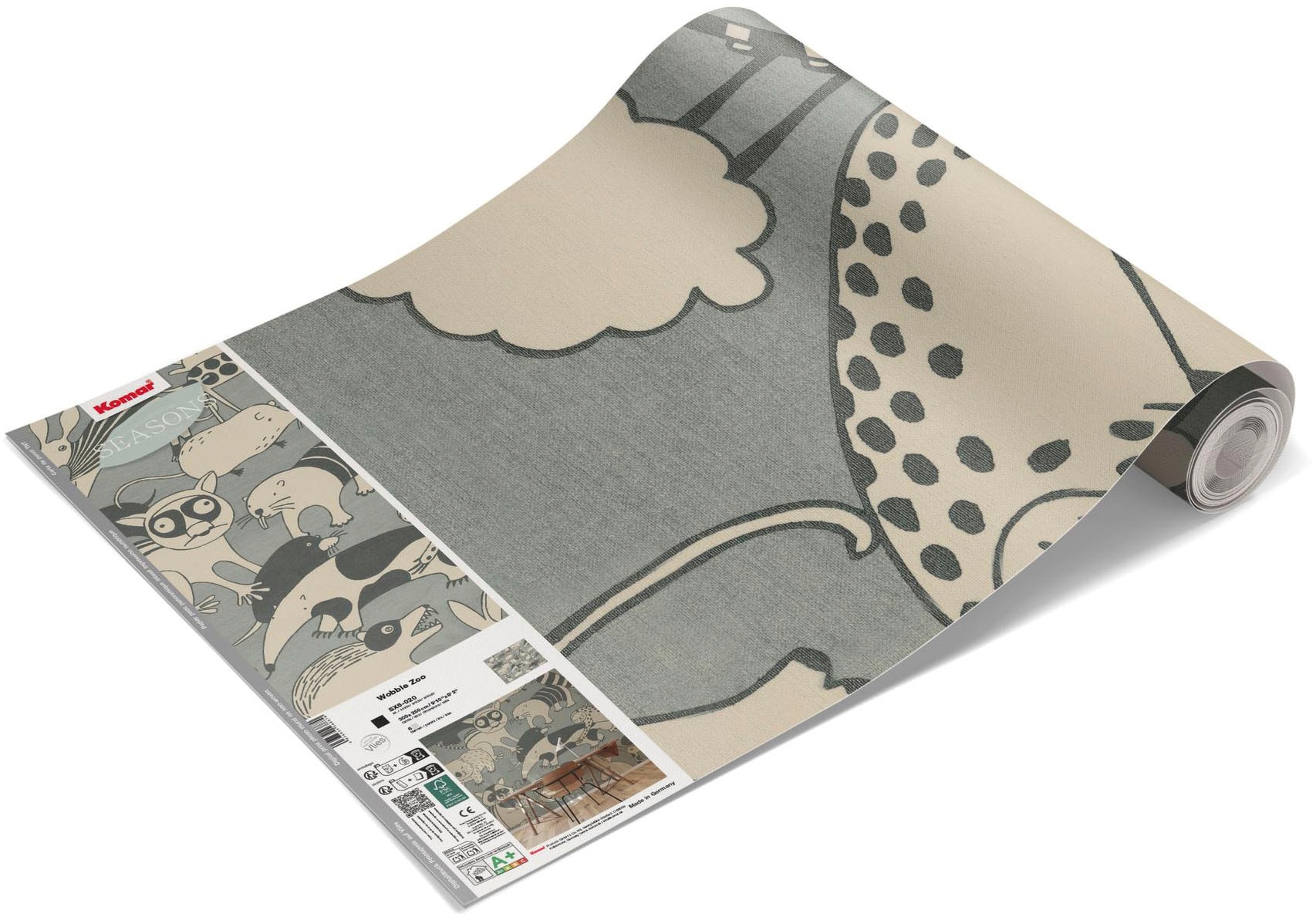Komar Fototapete »Vlies Fototapete - Wobble Zoo - Grösse 300 x 250 cm« Motiv | bedruckt glatt