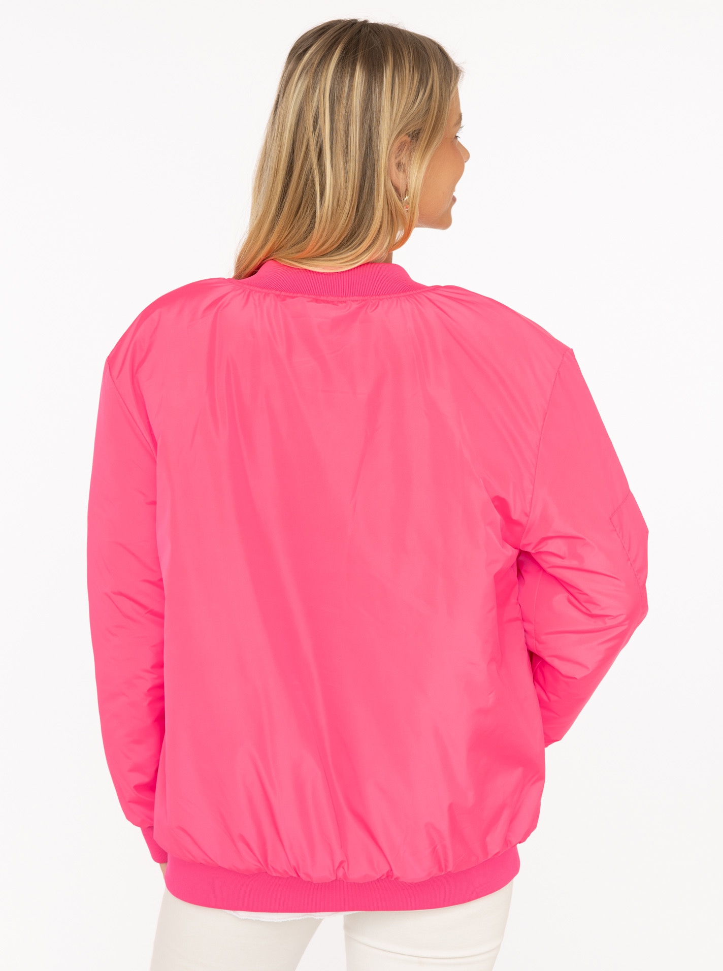 Zwillingsherz Bomberjacke »"Happy"« ohne Kapuze Oversize-überschnittene Schulter, Patten-Taschen