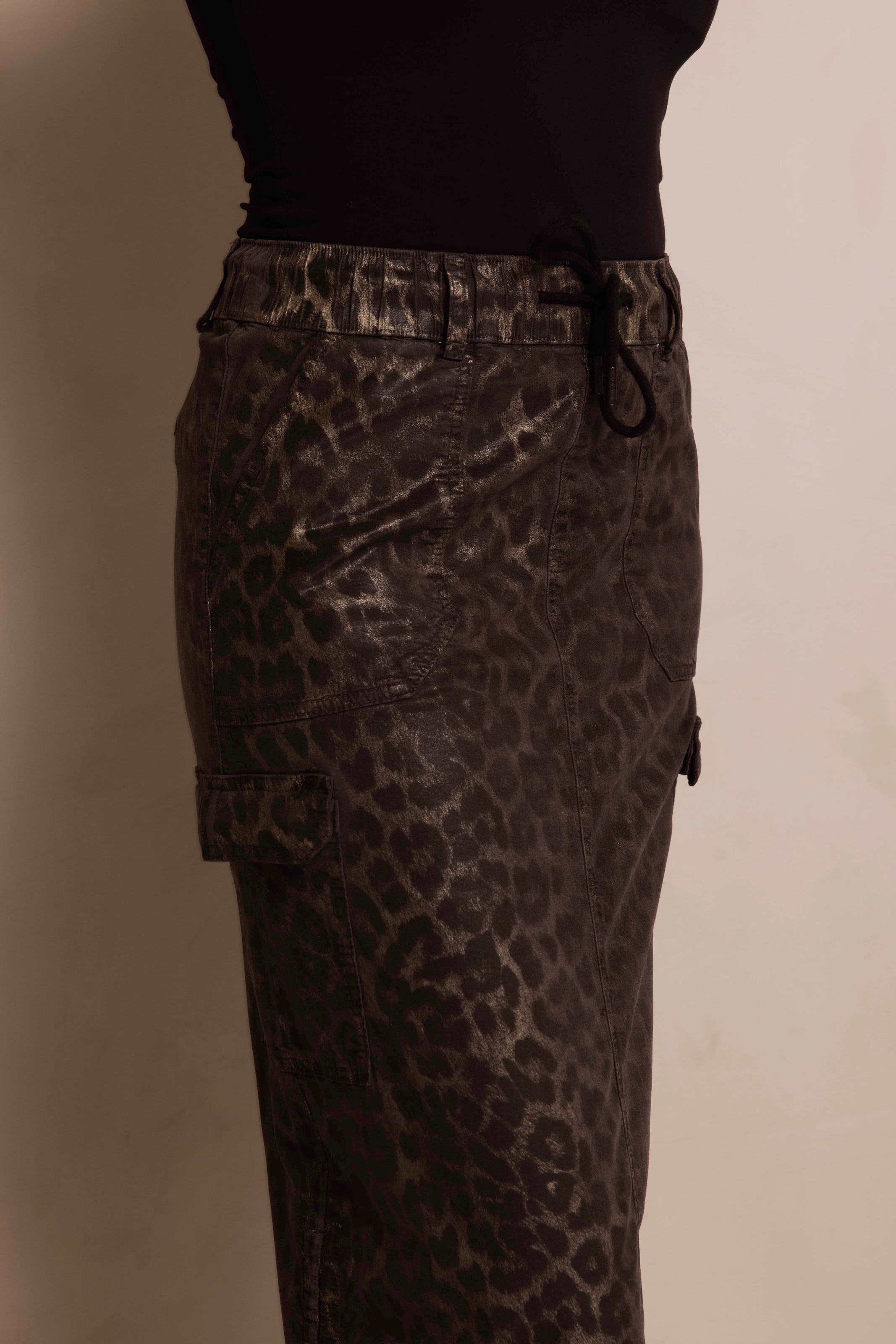 Zhrill Midirock »ZHJIL« im Leo-Look und mit Cargo-Taschen