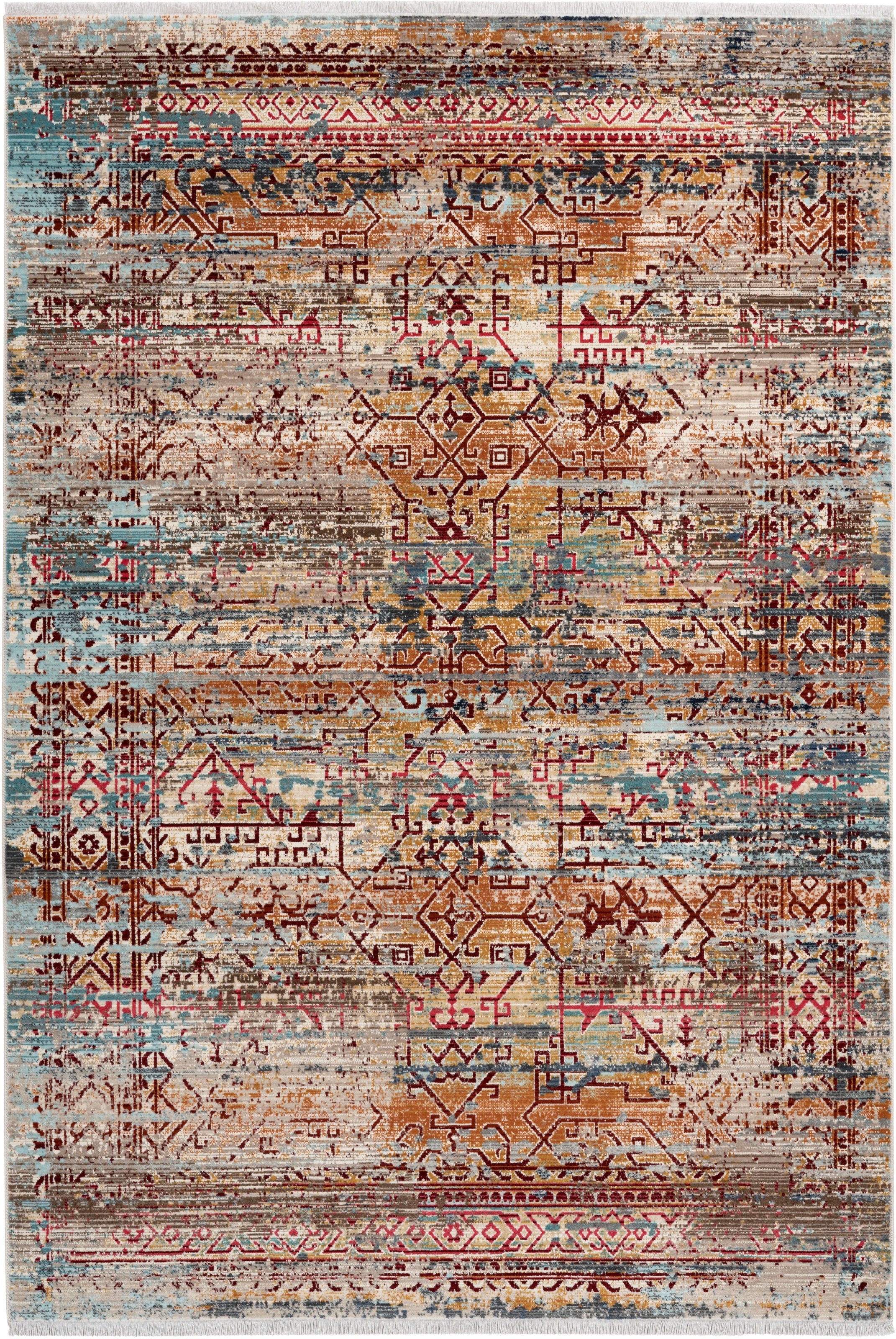 Obsession Teppich »My Inca 356« rechteckig 6 mm Höhe Kurzflor, modernes Design, mit Fransen