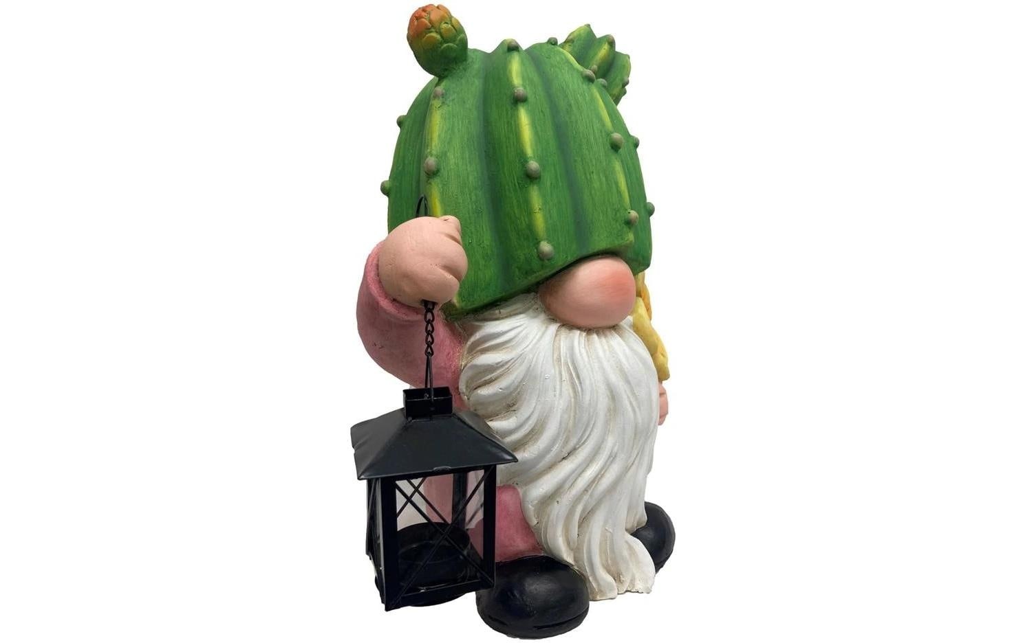 Gartenfigur "Dameco Gartenwichtel Kaktus mit Laterne 21 x28 x39.5 cm"