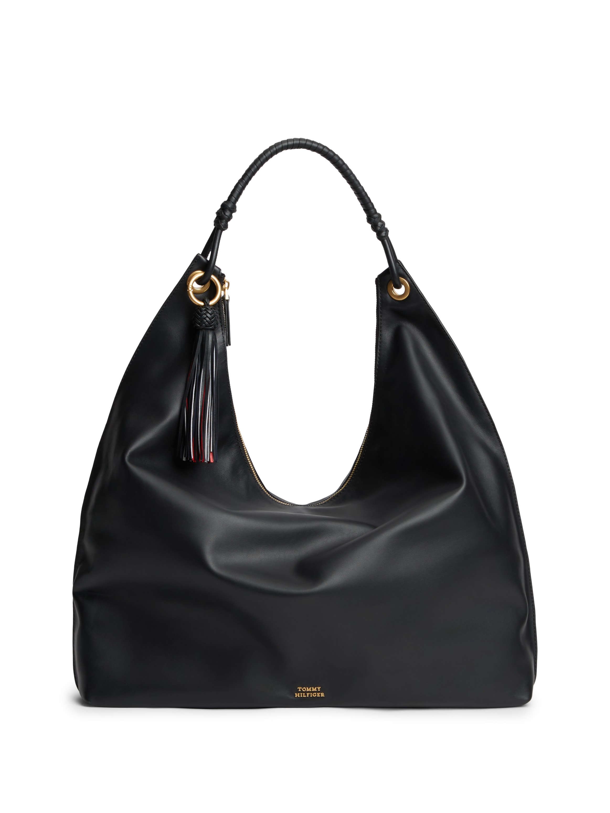 Image of Tommy Hilfiger Hobo "TH STATEMENT LEATHER HOBO", Damen Umhängetasche, Schultertasche, Handtasche mit Logoschriftzug