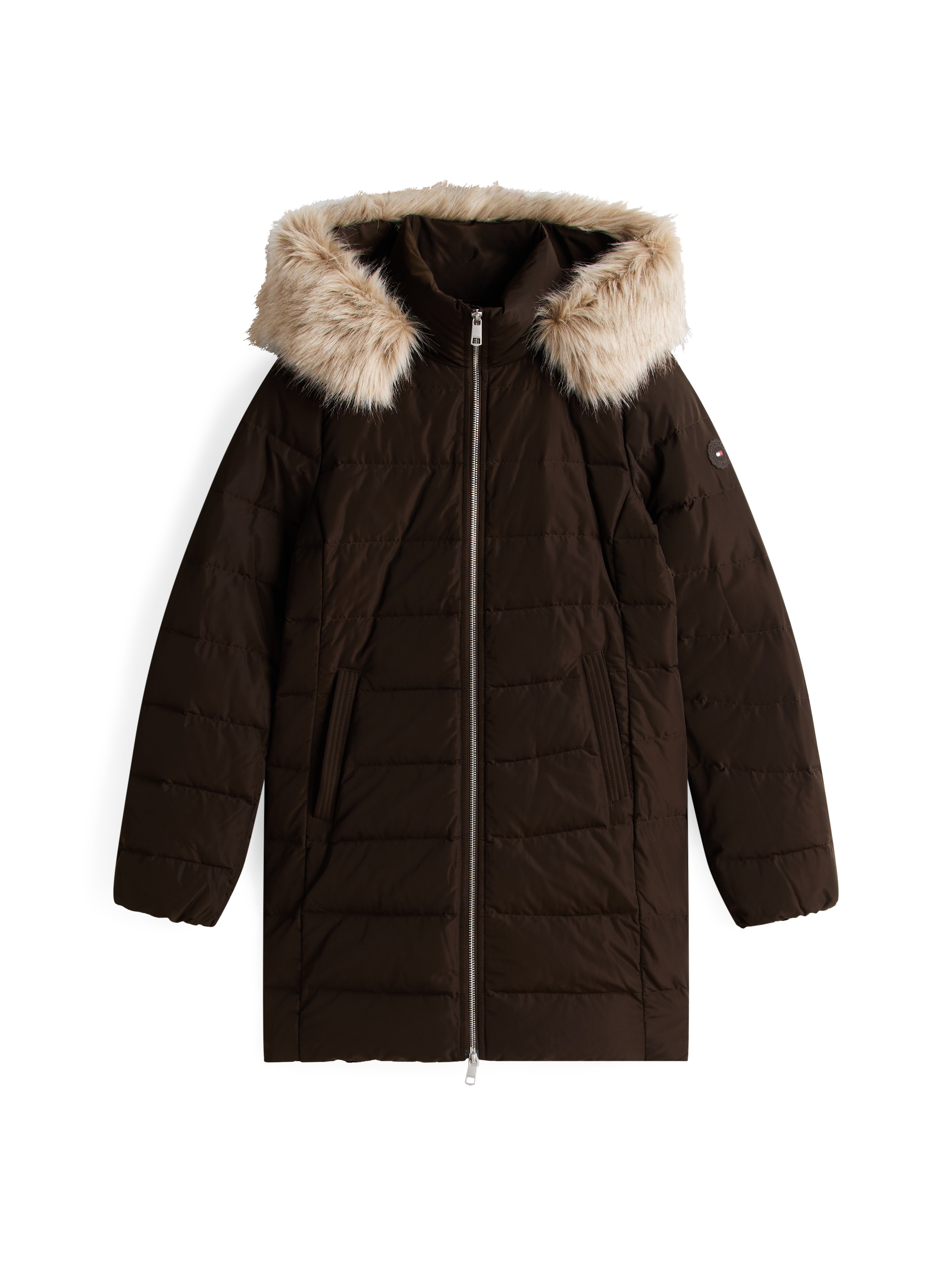 Tommy Hilfiger Manteau matelassé »MW DOWN SLIM COAT WITH FUR« mit Fellimitat