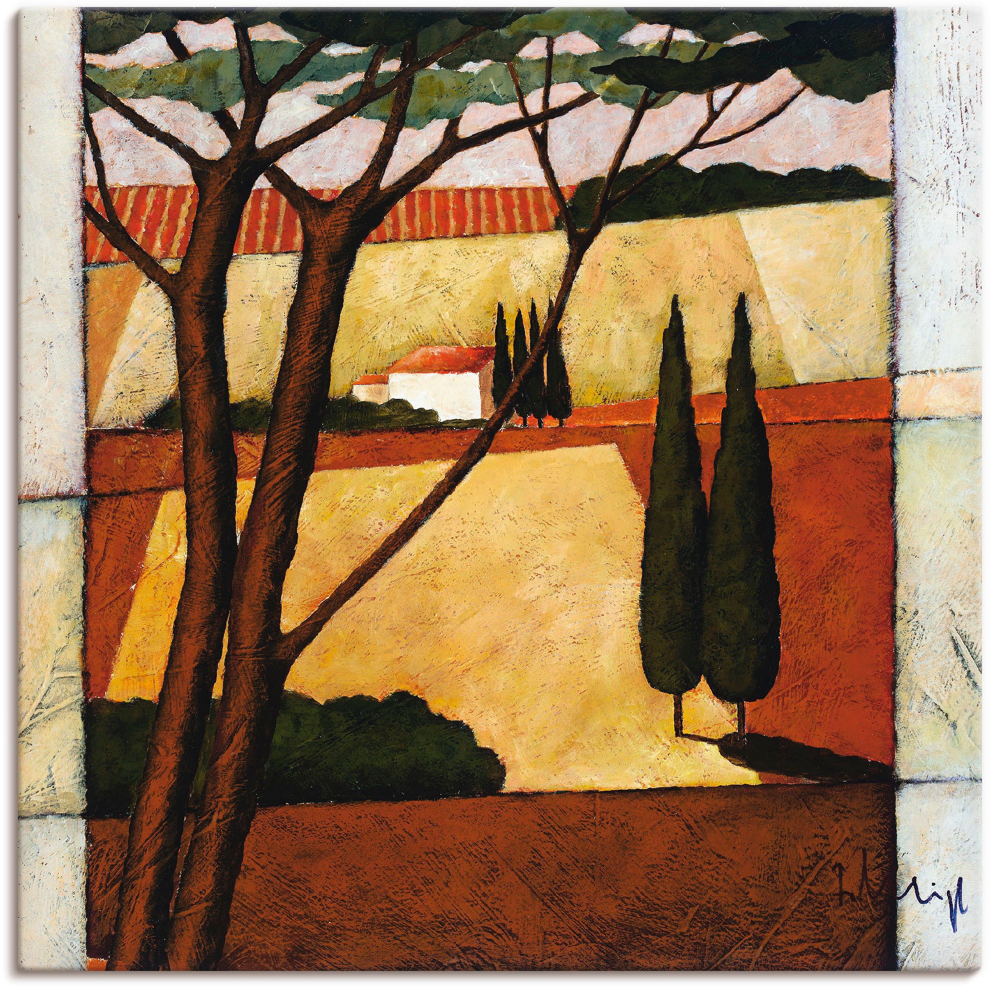 Image of Artland Wandbild »Mediterrane Kornfelder IV«, Felder, (1 St.), in vielen Grössen & Produktarten -Leinwandbild, Poster, Wandaufkleber / Wandtattoo auch für Badezimmer geeignet bei Ackermann Versand Schweiz