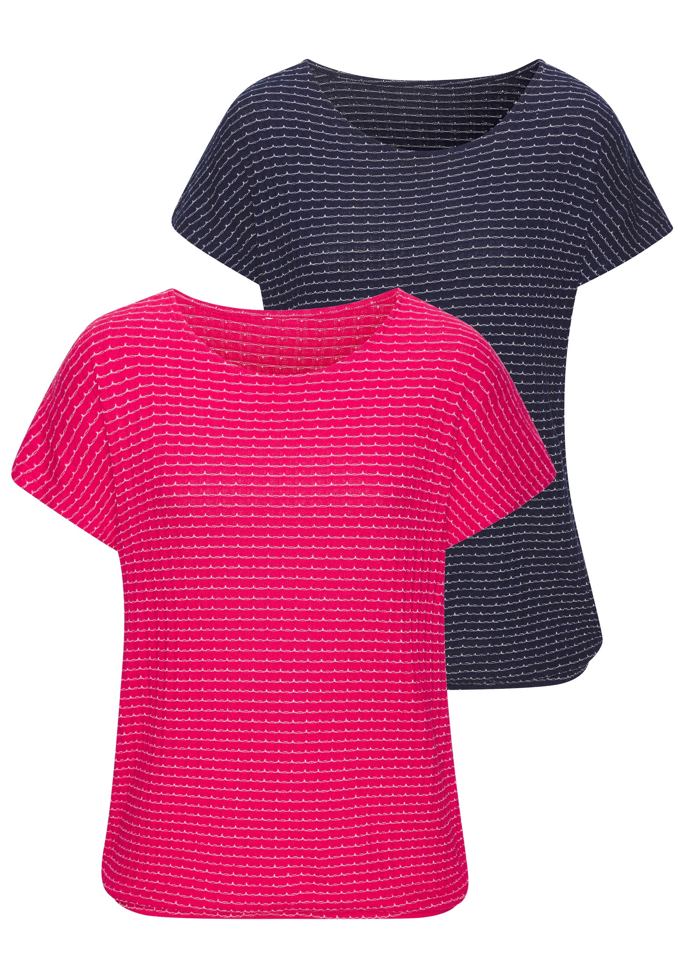 Image of Vivance Kurzarmshirt "aus strukturierter Strickqualität" Set, mit Gummizug im Bund