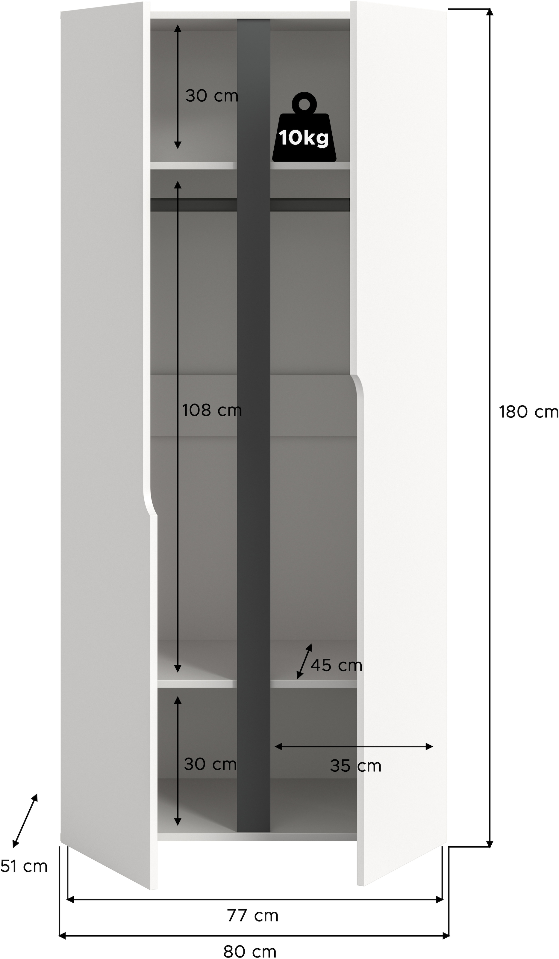 Home affaire Kleiderschrank »BJÖRNEBORG, TOPSELLER!, Schlafzimmerschrank, Garderobe, Schrank« inklusive Wechselblende in anthrazit und Artisan Eiche Nachbildung,  Breite 80cm, Kleiderstange, 2 Böden