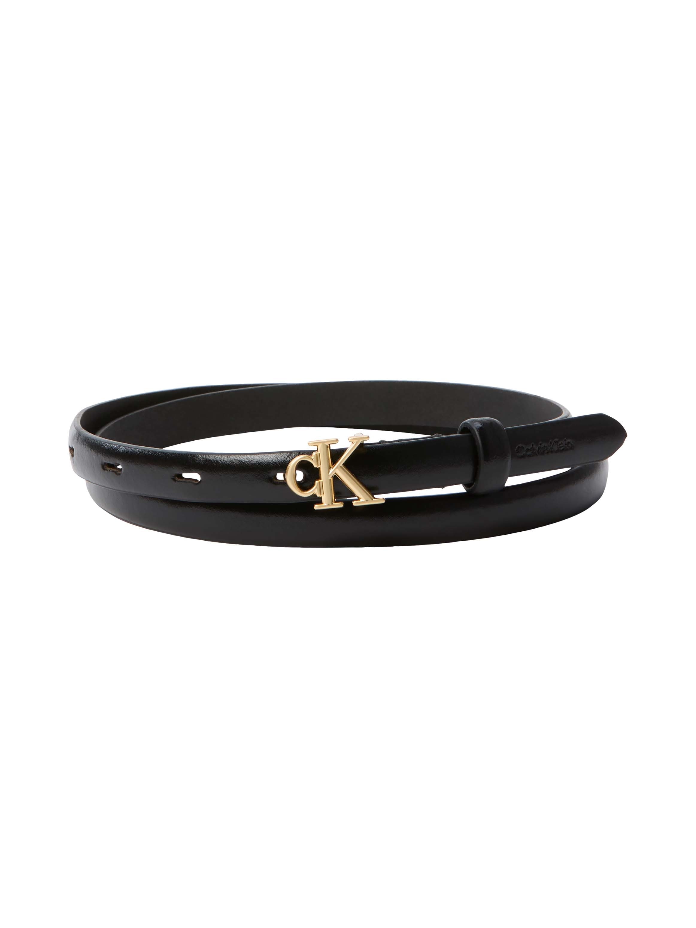 Image of Calvin Klein Ledergürtel "ROUND CK BUCKLE 15MM BELT SMOOTH" Grössenverstellbar mit Metallschliesse