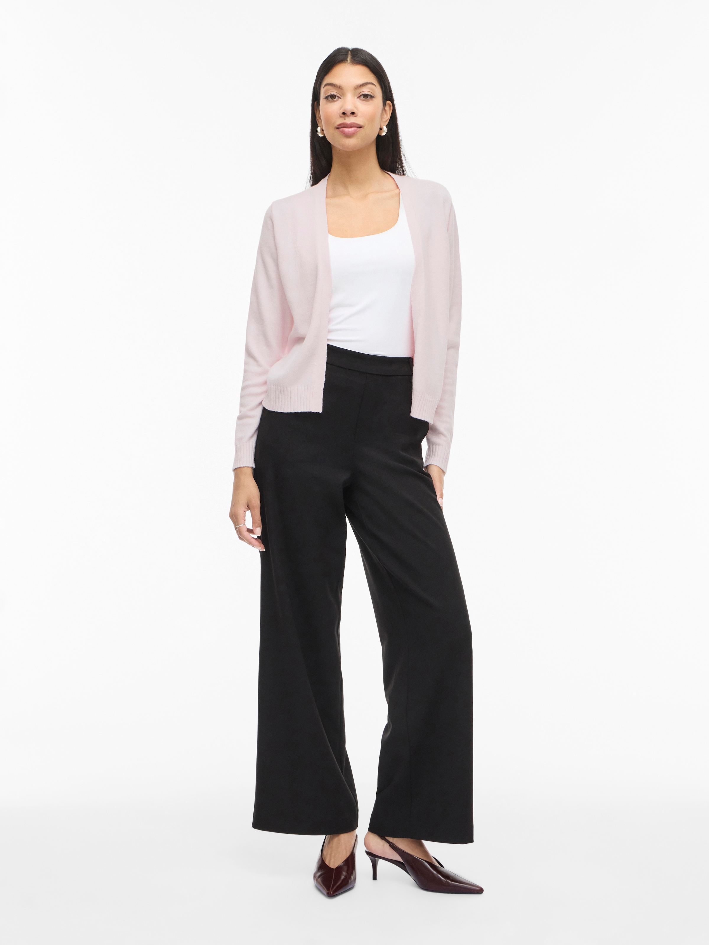 Vila Cardigan »VIRIL SHORT L/S KNIT CARDIGAN-NOOS« Materialmix, regular fit