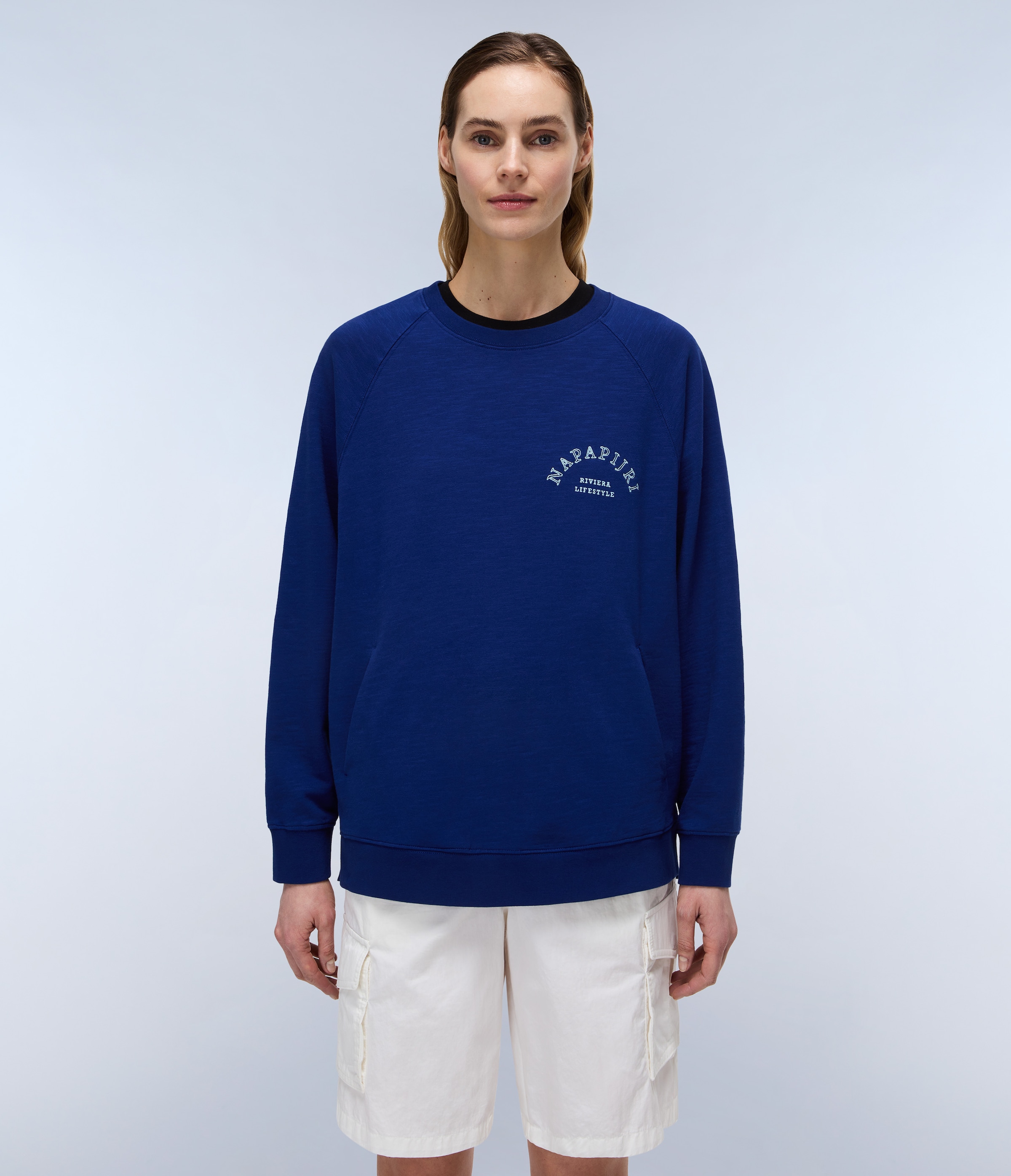 Image of Napapijri Sweatshirt "B-FETE C W BELLWETHER BLUE", mit Logo-Print