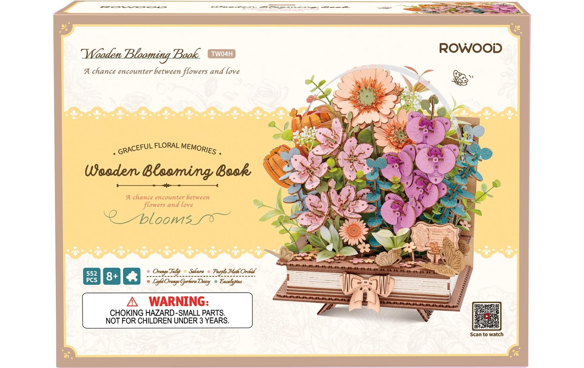   Modellbausatz »Rolife Wooden Blooming Book 3D-Holzpuzzle Diorama 522 Teile« 522 Stk. tlg.