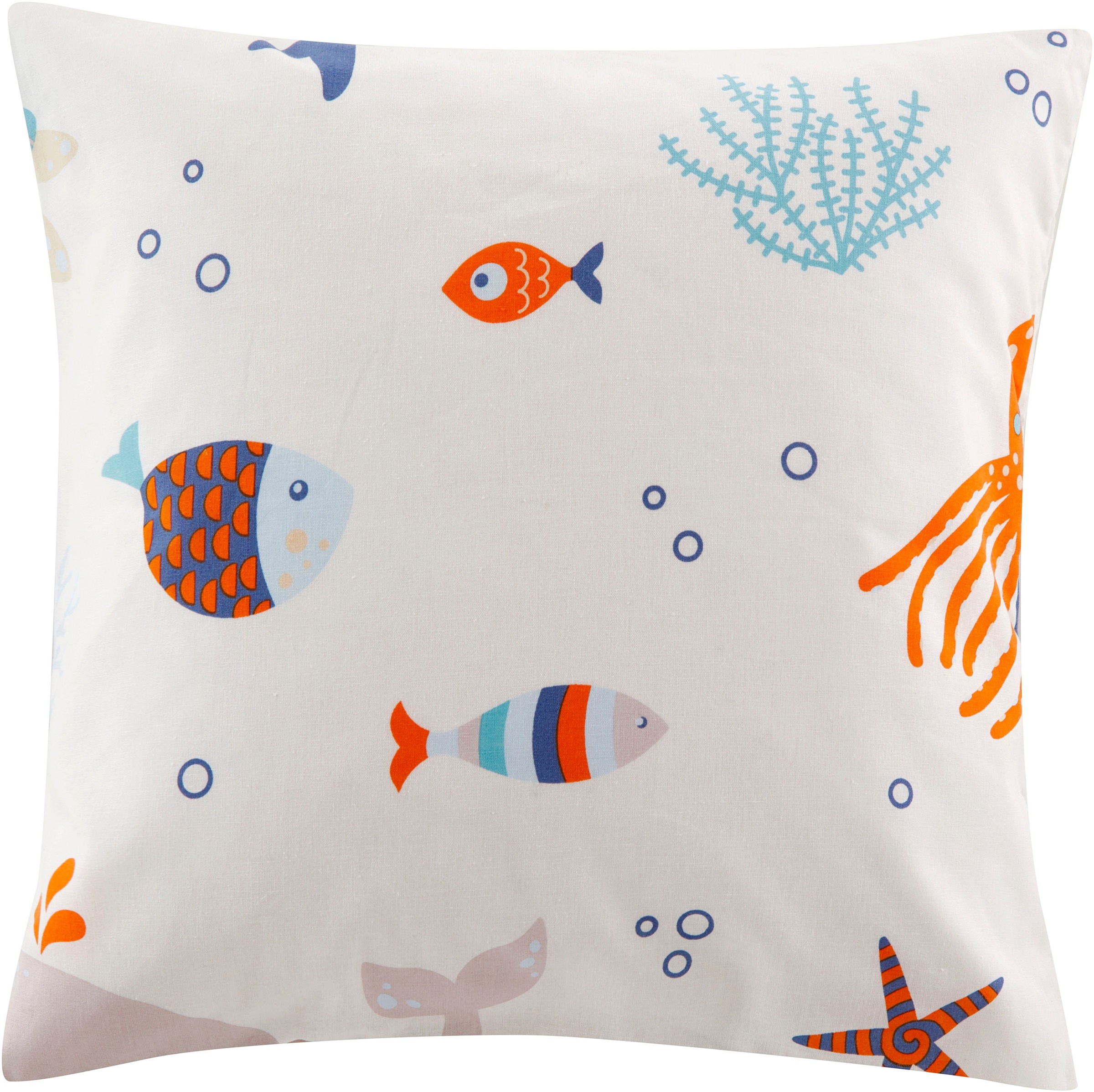 Image of GOODproduct Dekokissen "OCEAN" Kissenhülle, 2-er Set, ohne Füllung, Reissverschluss, Motiv: Fische, Wal