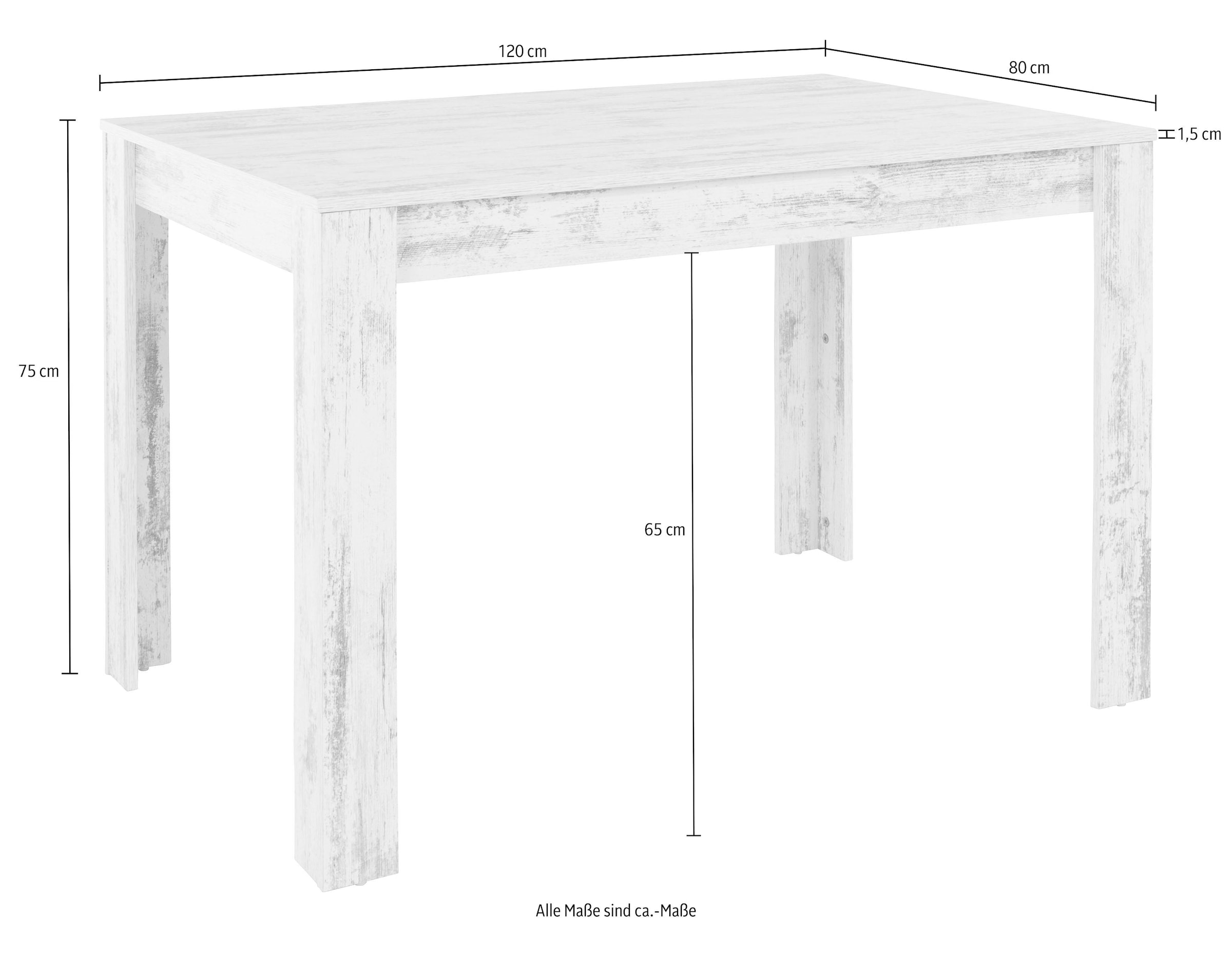 INOSIGN Esstisch »Meigh, TOPSELLER!«, (Tisch, Esstisch), Breite 120 cm, verschiedene Grössen, verschiedene Farben