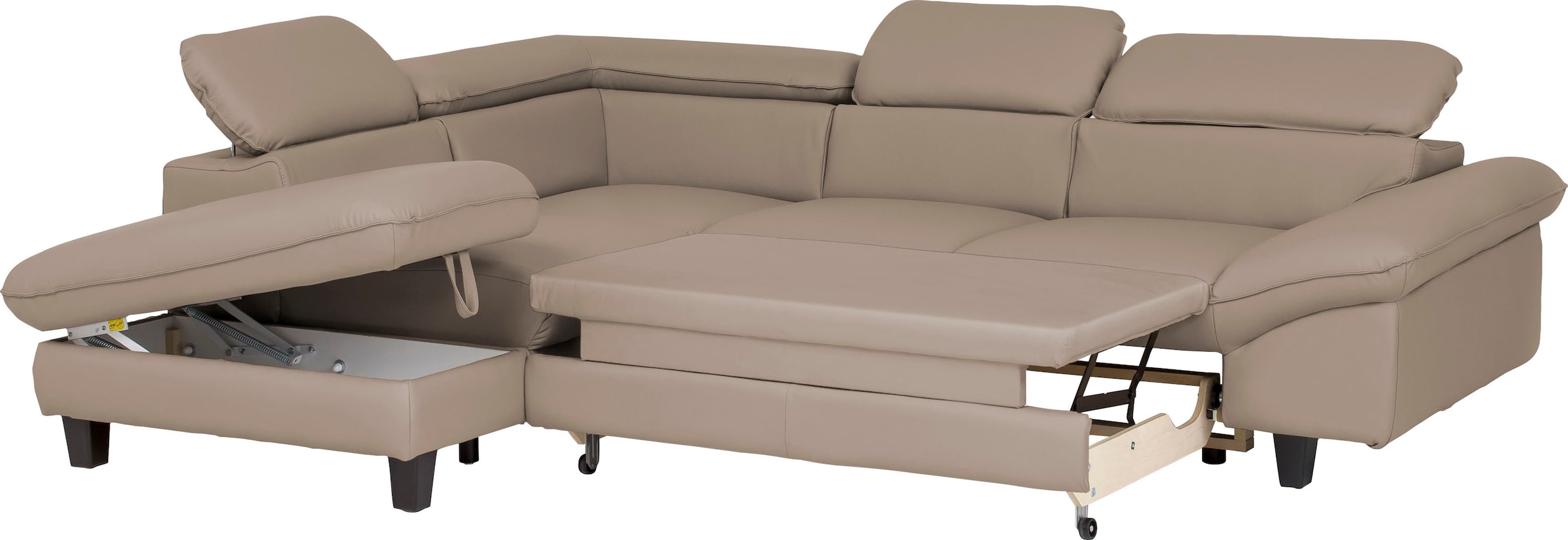 Home affaire Ecksofa »Pilot L-Form«, mit Kopfteilverstellung, wahlweise mit Bettfunktion & Bettkasten