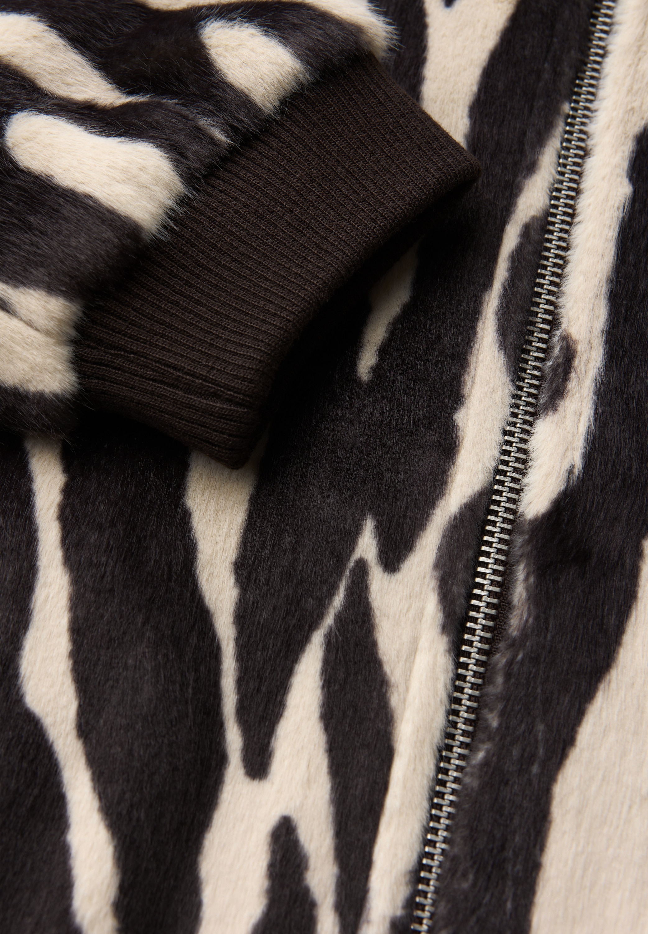 STREET ONE Blouson ohne Kapuze Fake Fur Zebra Blouson im Animal-Look