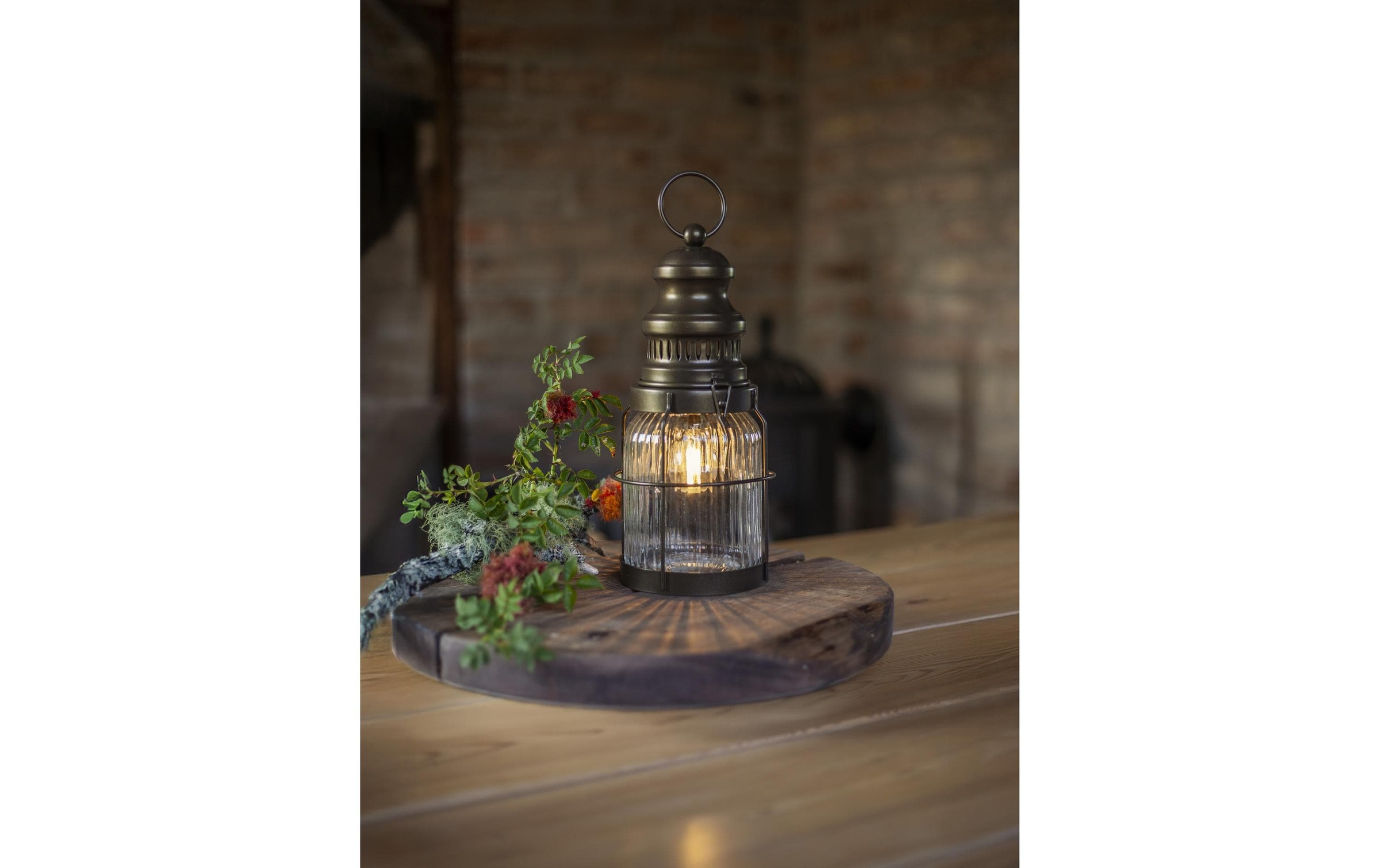 Parforce Traditional Hunting LED Laterne "Aina Indoor, 28 cm Höhe" Warmweiss Dekorative Innenraumleuchte in Bronze-Optik