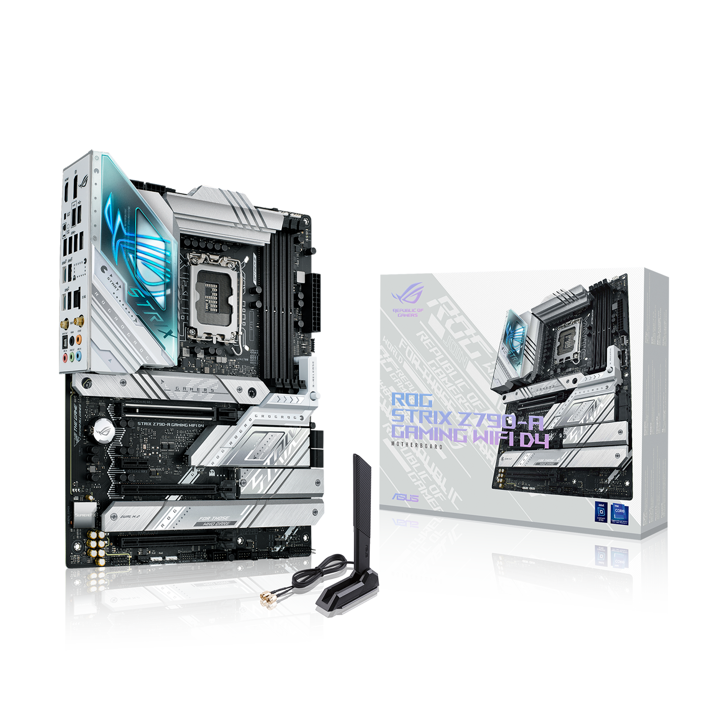 Asus Mainboard »ROG STRIX Z790-A GAMING WIFI D4«, ATX, DDR4 Speicher, 4x M.2, PCIe 5.0, WiFi 6E