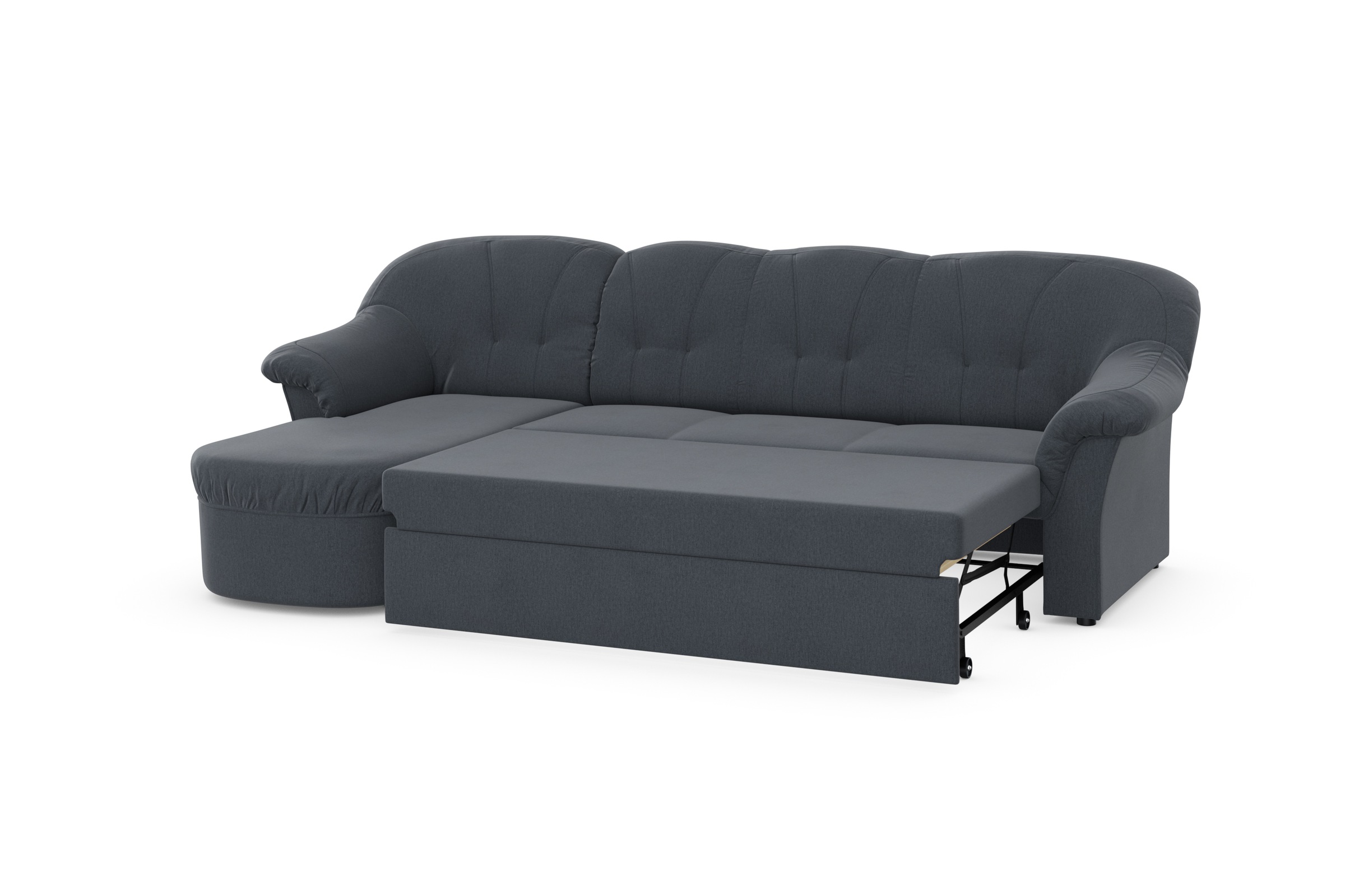 DOMO collection Ecksofa »Pegnitz, elegante Rückensteppung, kompakte Stellmasse 238/141cm, L-Form«, wahlweise mit Bettfunktion
