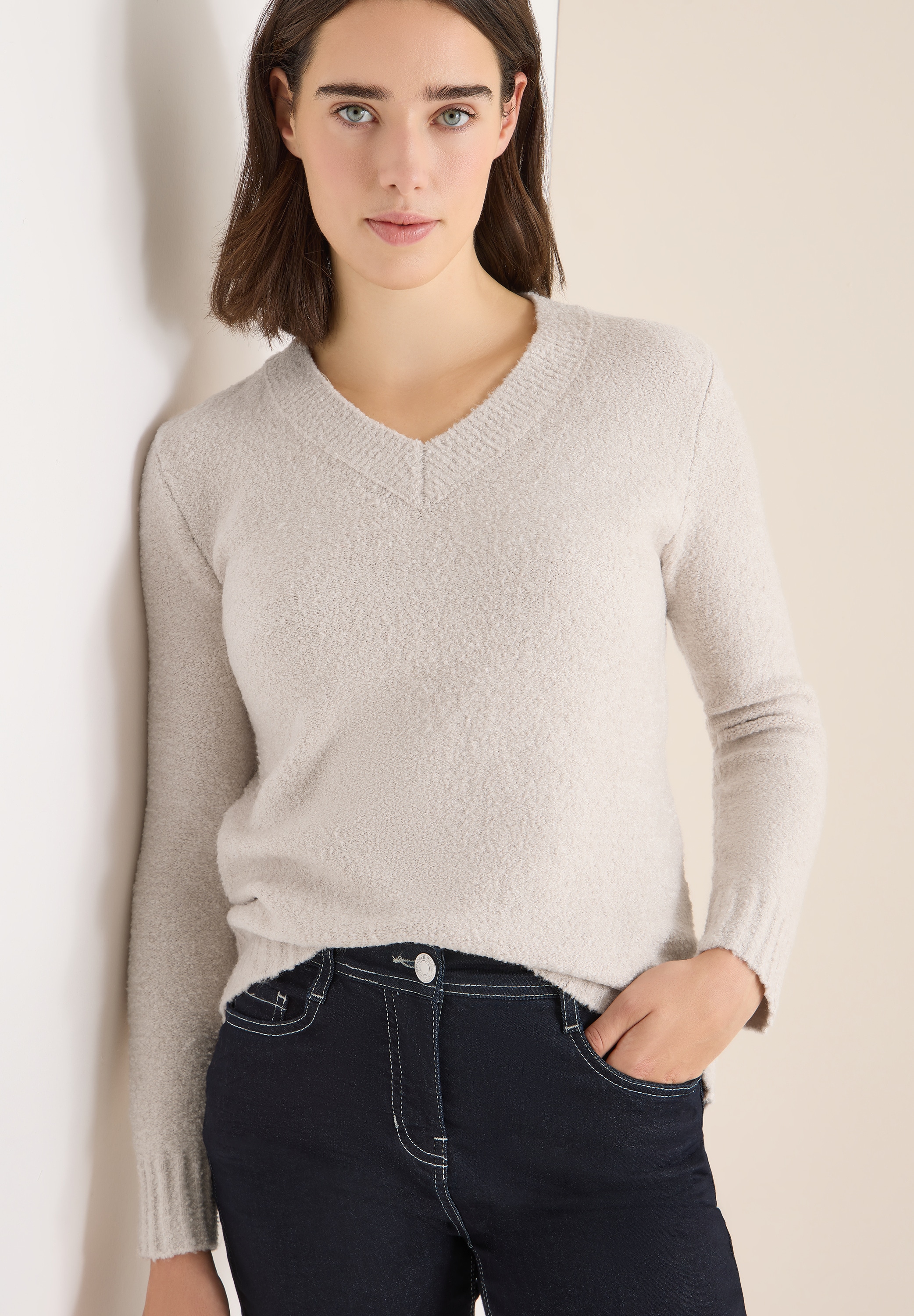 Image of Cecil Strickpullover Bouclé V-Neck